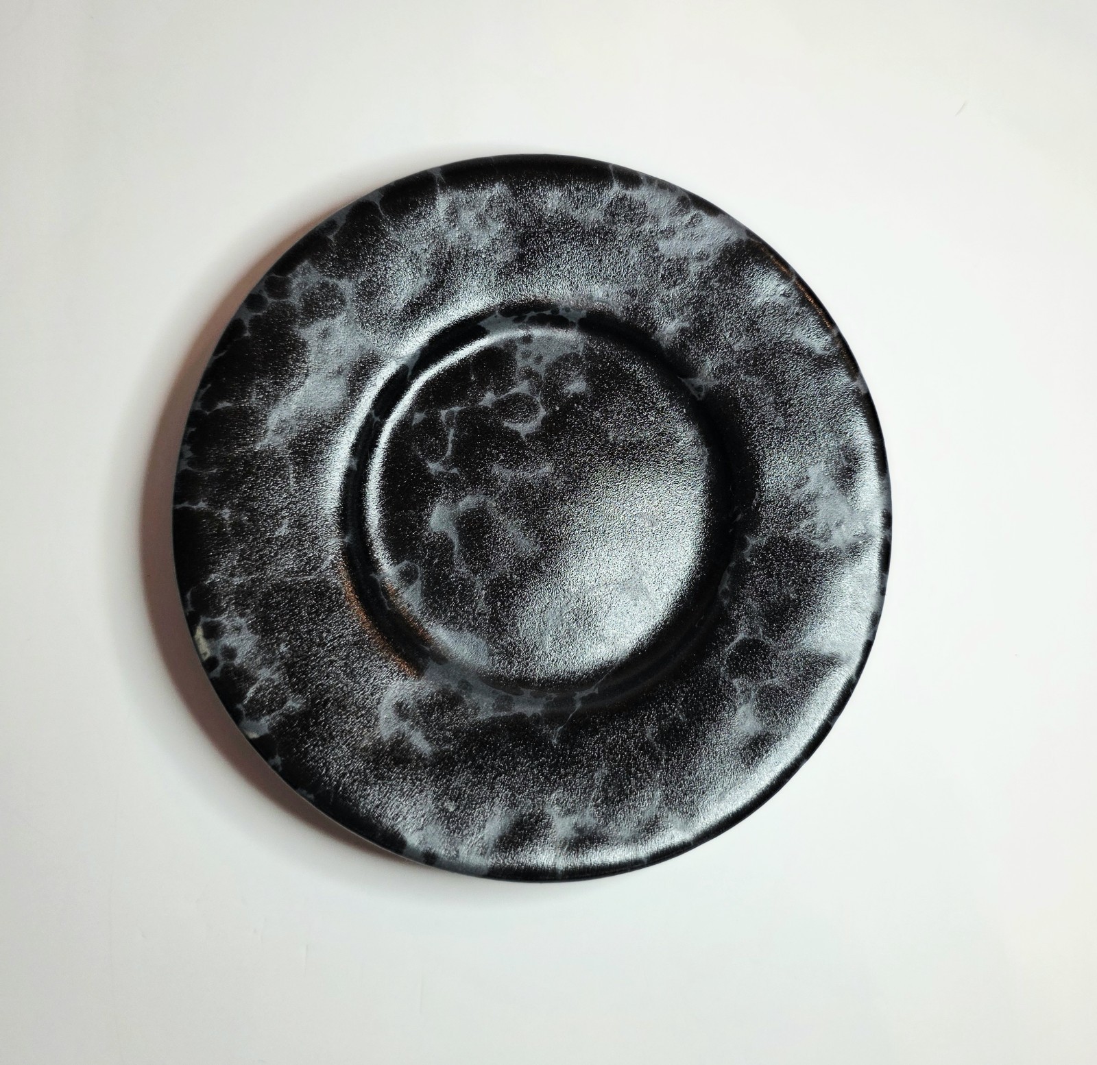 Rare Vintage Bennington Potters Black Agate Espresso Cup Saucer Set #1675 #1676