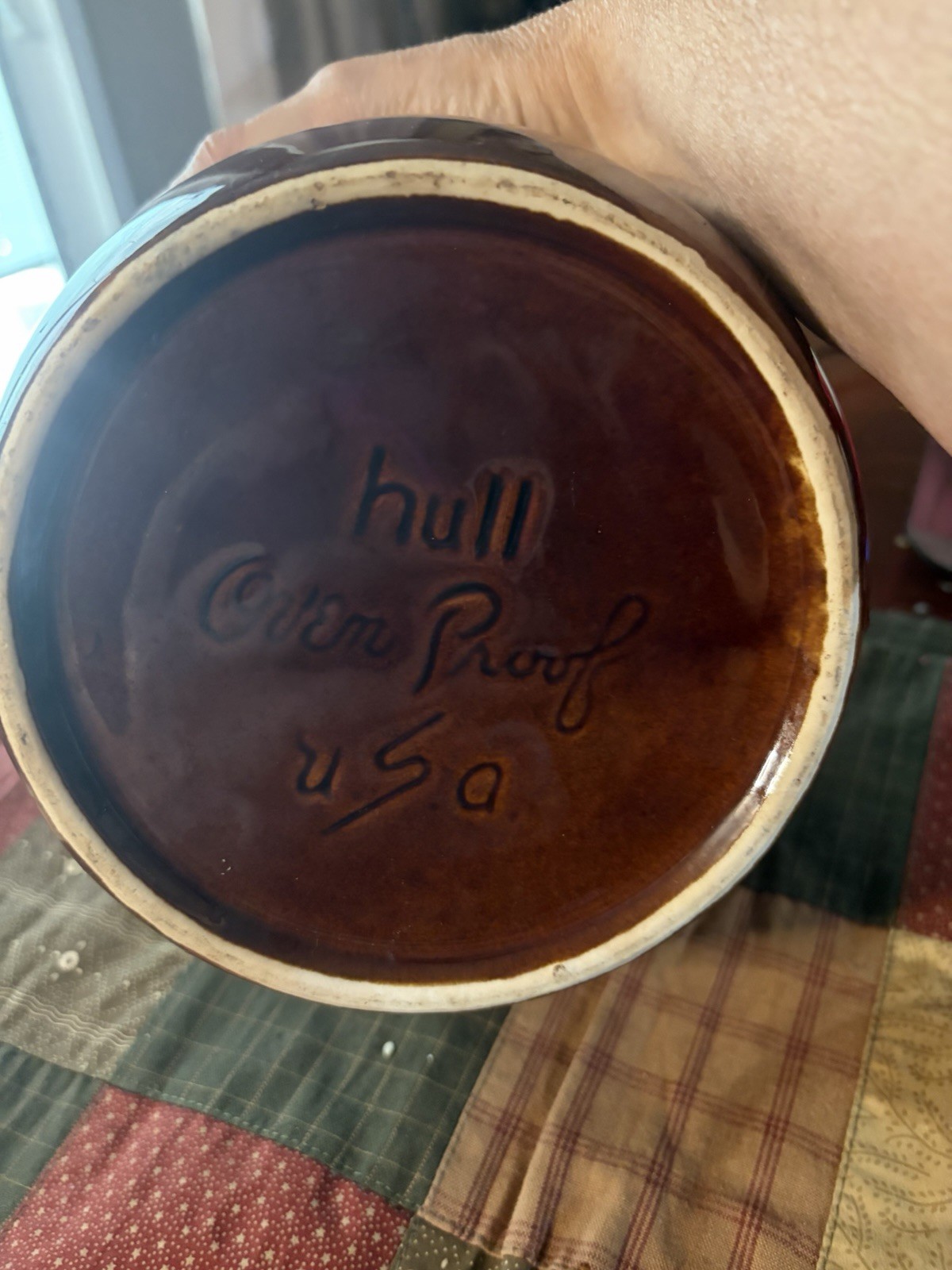Hull Oven Proof Brown Ceramic Earthenware Jar With Handle USA