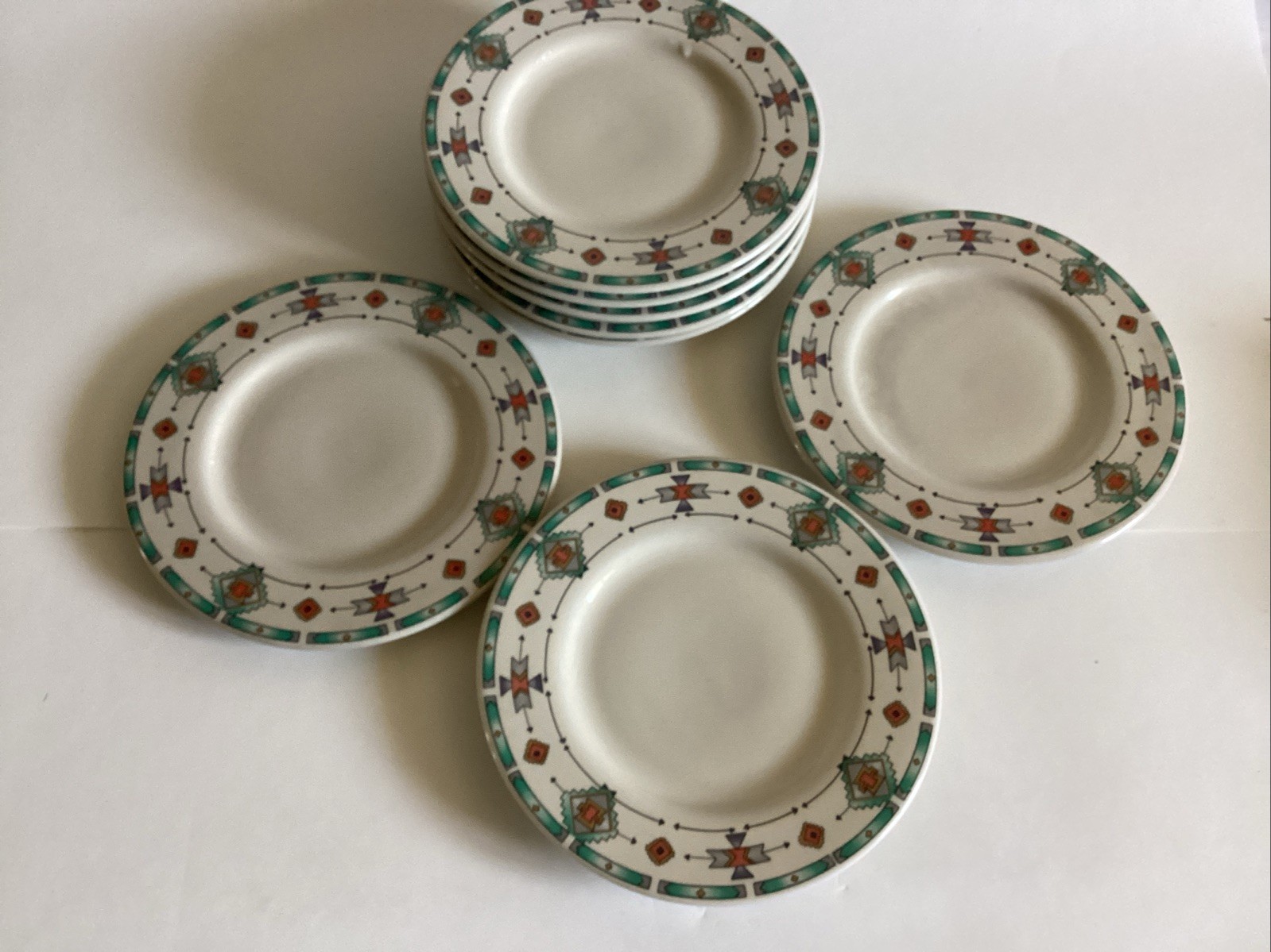 Set Of 8 Majesticware By Sakura Stoneware 6 1/2” Plates 1995