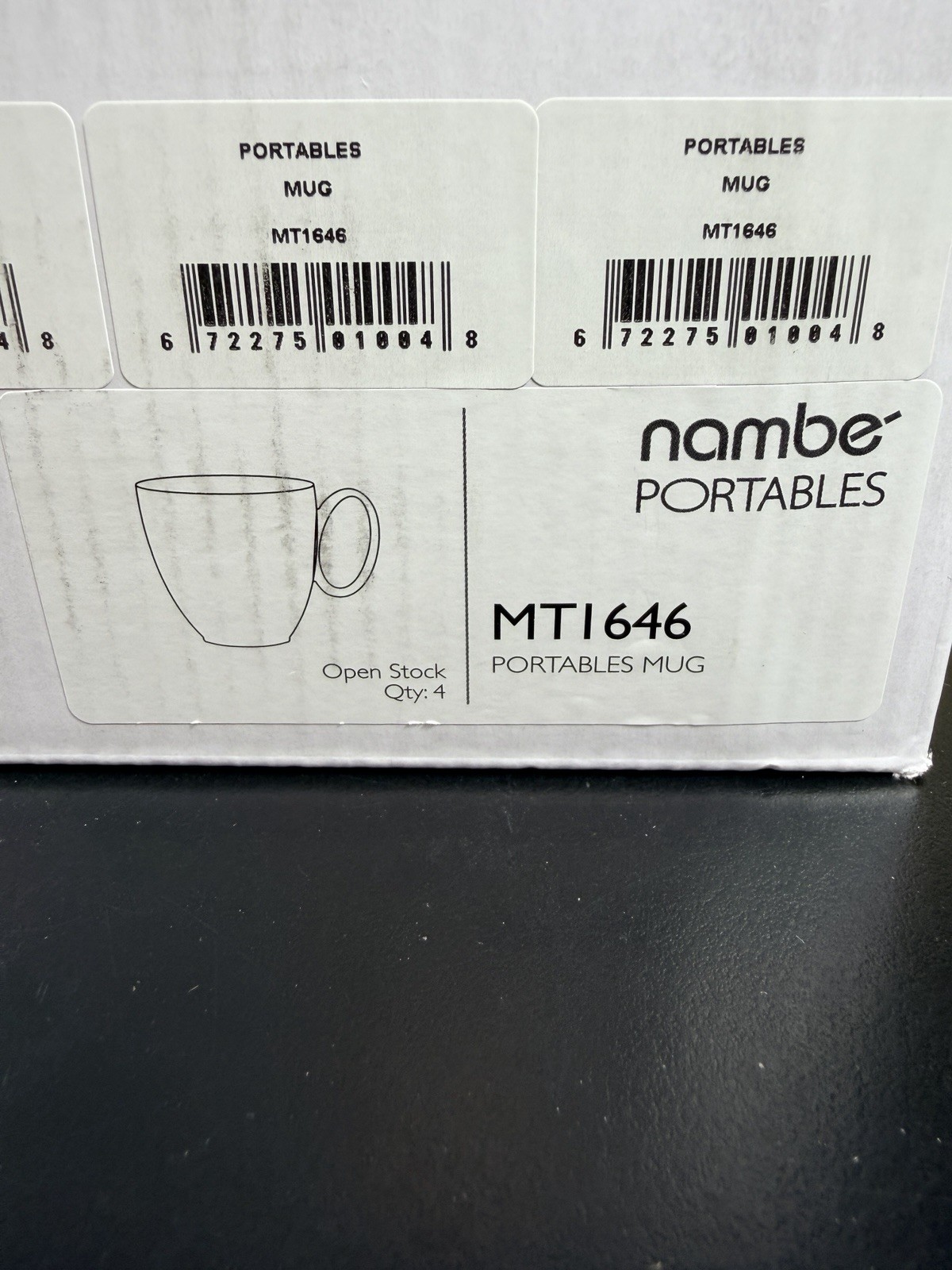 Nambe Set of 4 Portables Stoneware Studio Levien Mugs Brand New in Box 15 oz