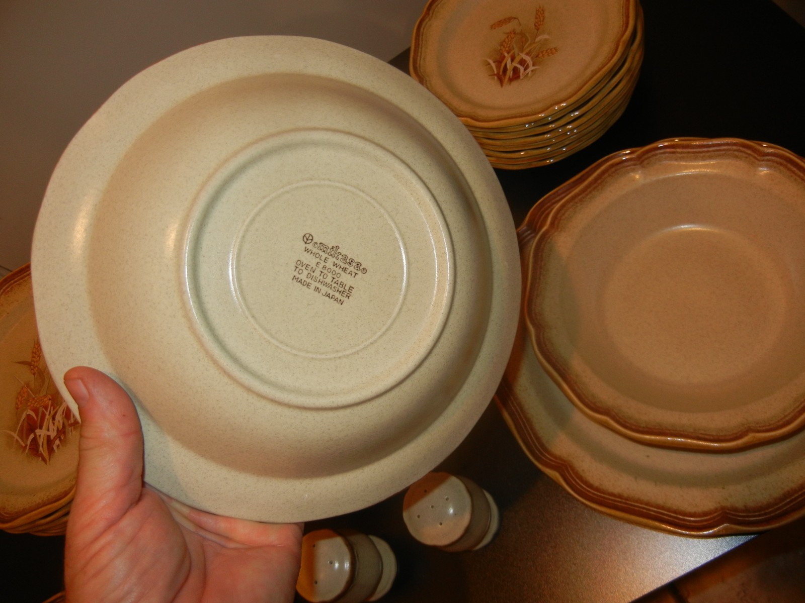 Vintage MIKASA Whole Wheat E8000 Stoneware Dinnerware Set, 35 pieces – PRISTINE!