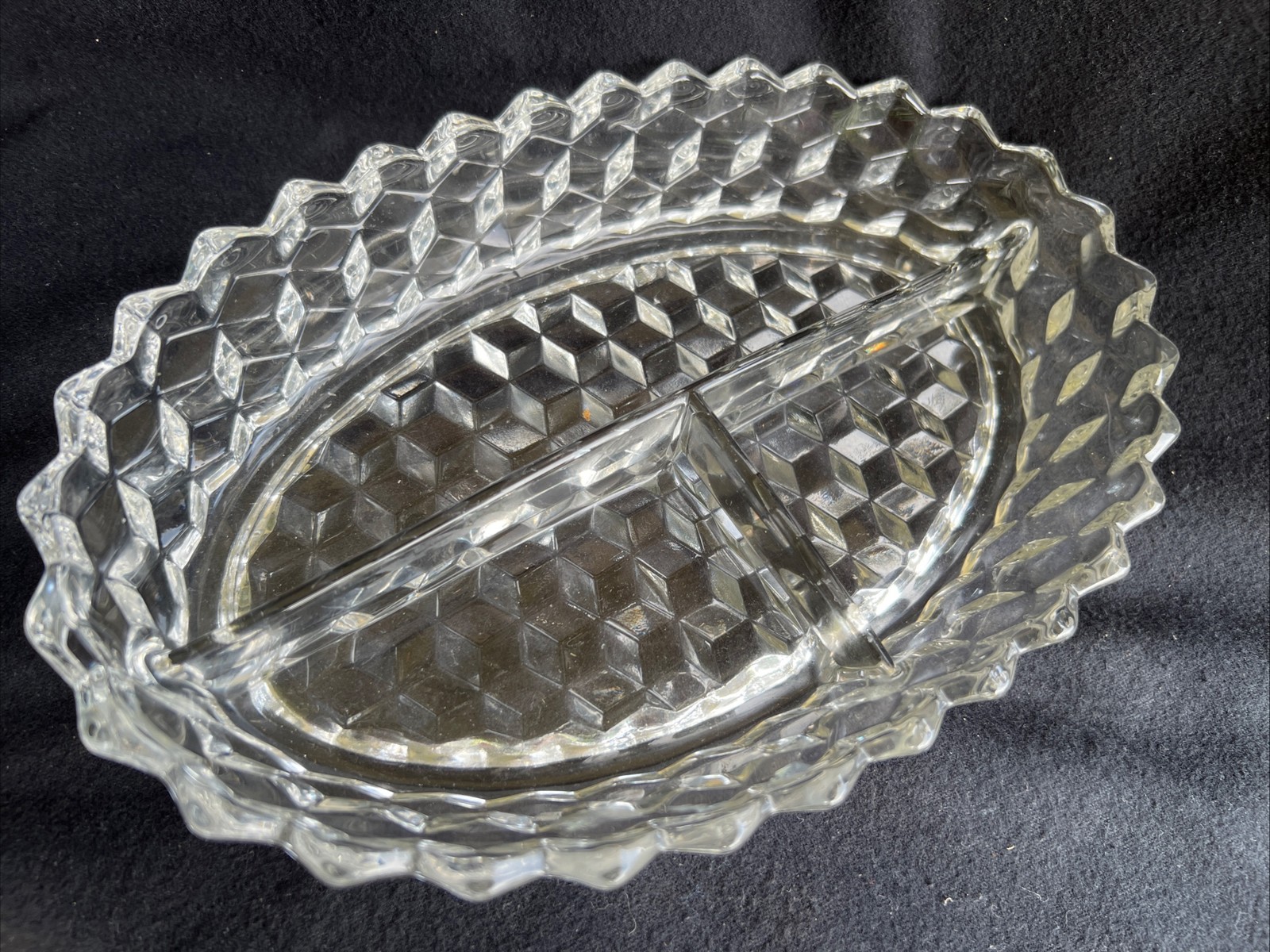 Fostoria Oval3-part Divided Relish Dish