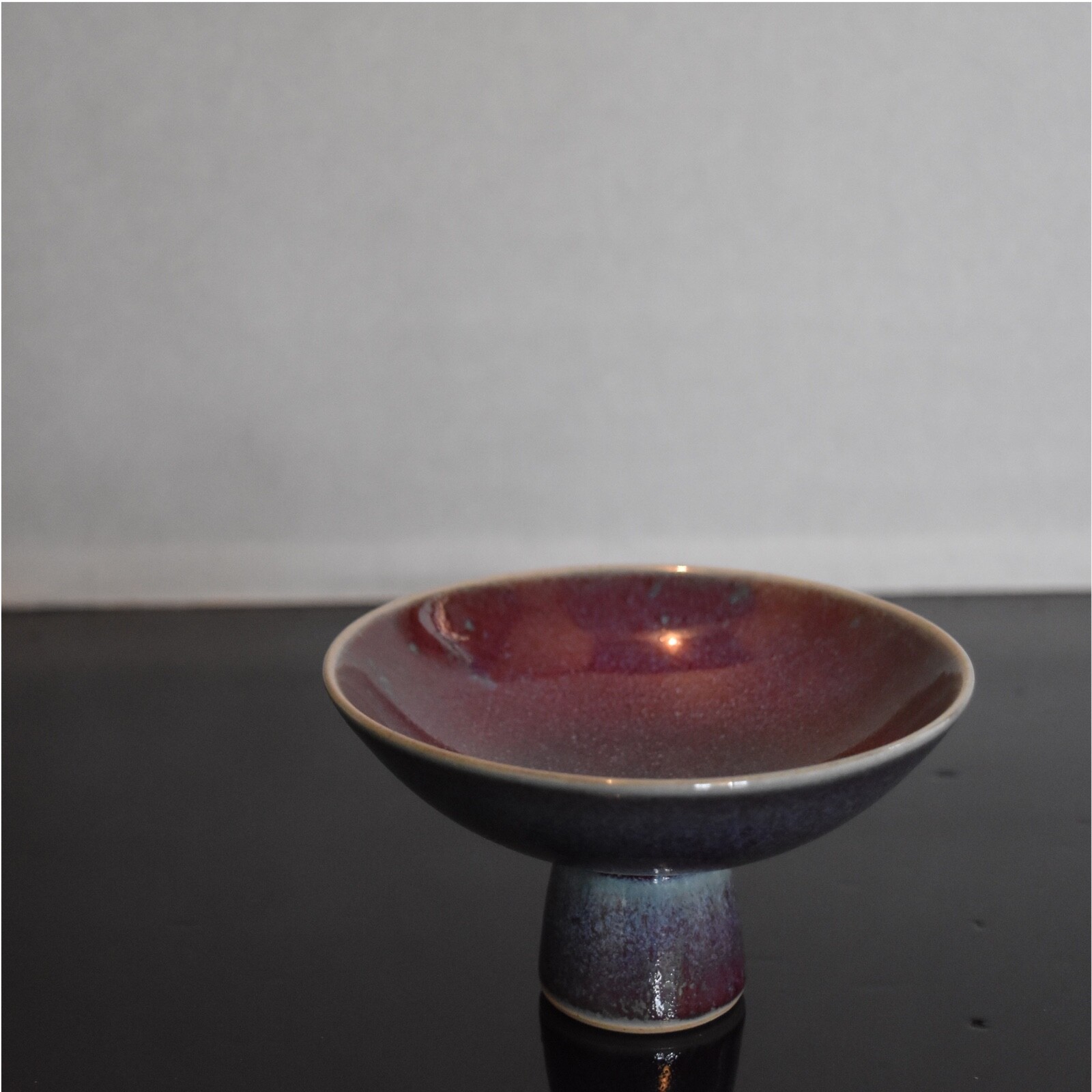 Sven Hofverberg Landskron Sweden Pedestal Shallow Bowl Exhibited Studio Ceramic