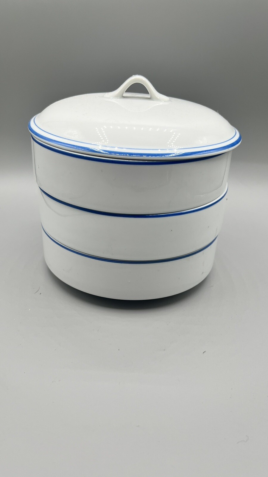 Vtg Scandinavian Stacking Bowls (3) W Lid In Perfect Condition 6” X 2”