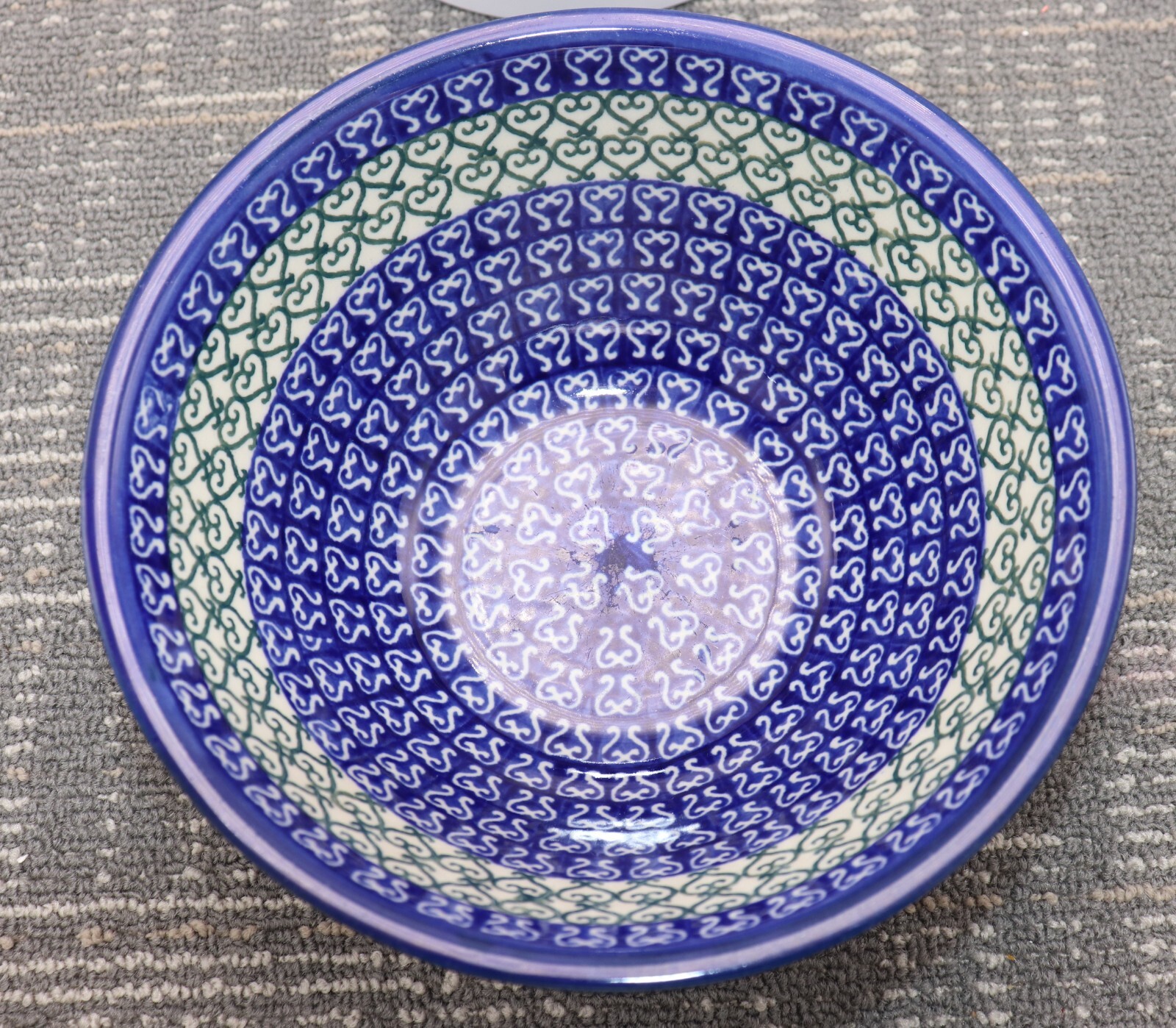 Polish Pottery Boleslawiec Lovely Heart Bowl 7.75” READ