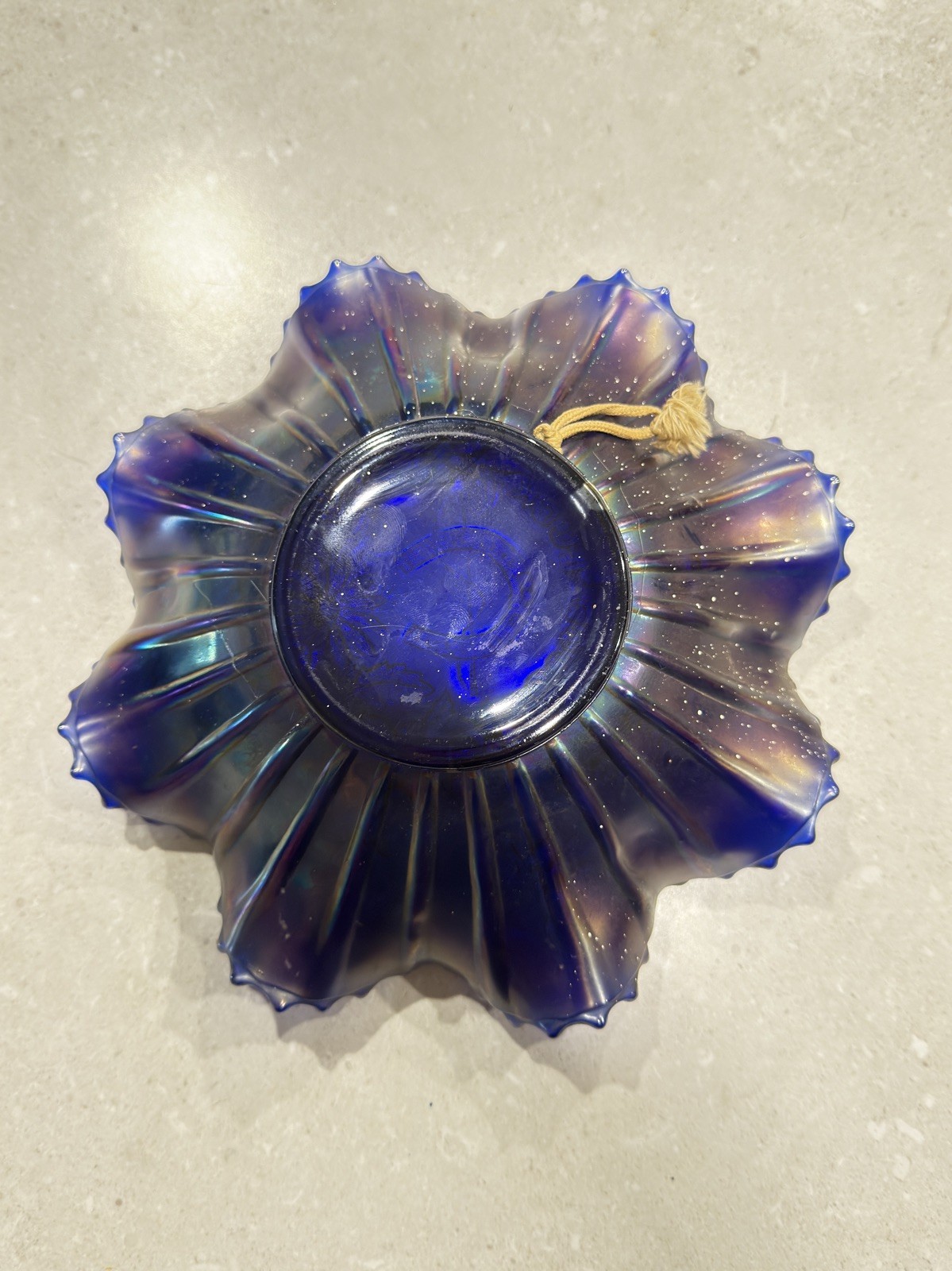 Northwood 9″ Good Luck Bowl With PCE BLUE—BEAUTIFUL BOWL