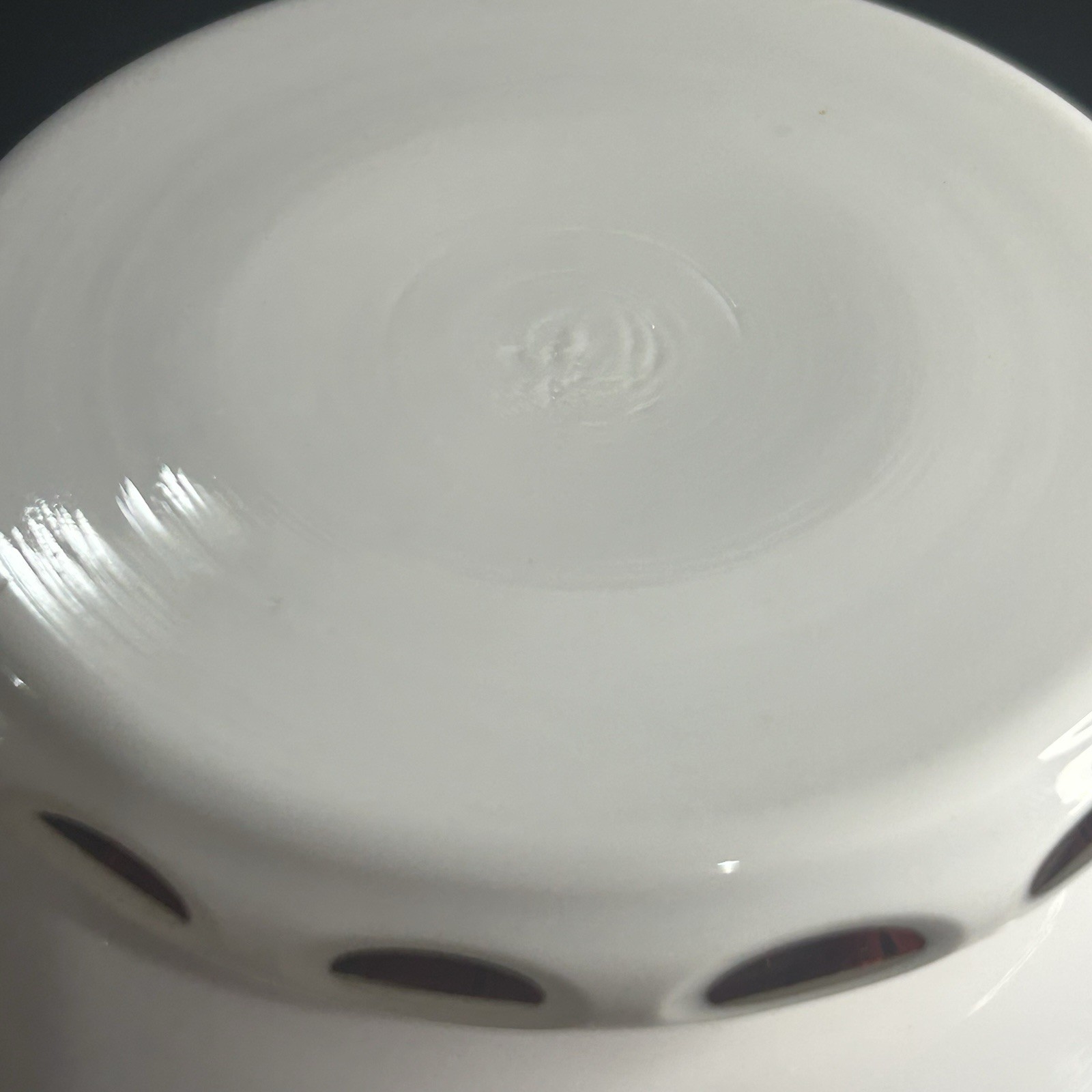 Bohemian Czech White Glass Cut to Pink Pedestal Bowl Hand Painted Flowers 9”