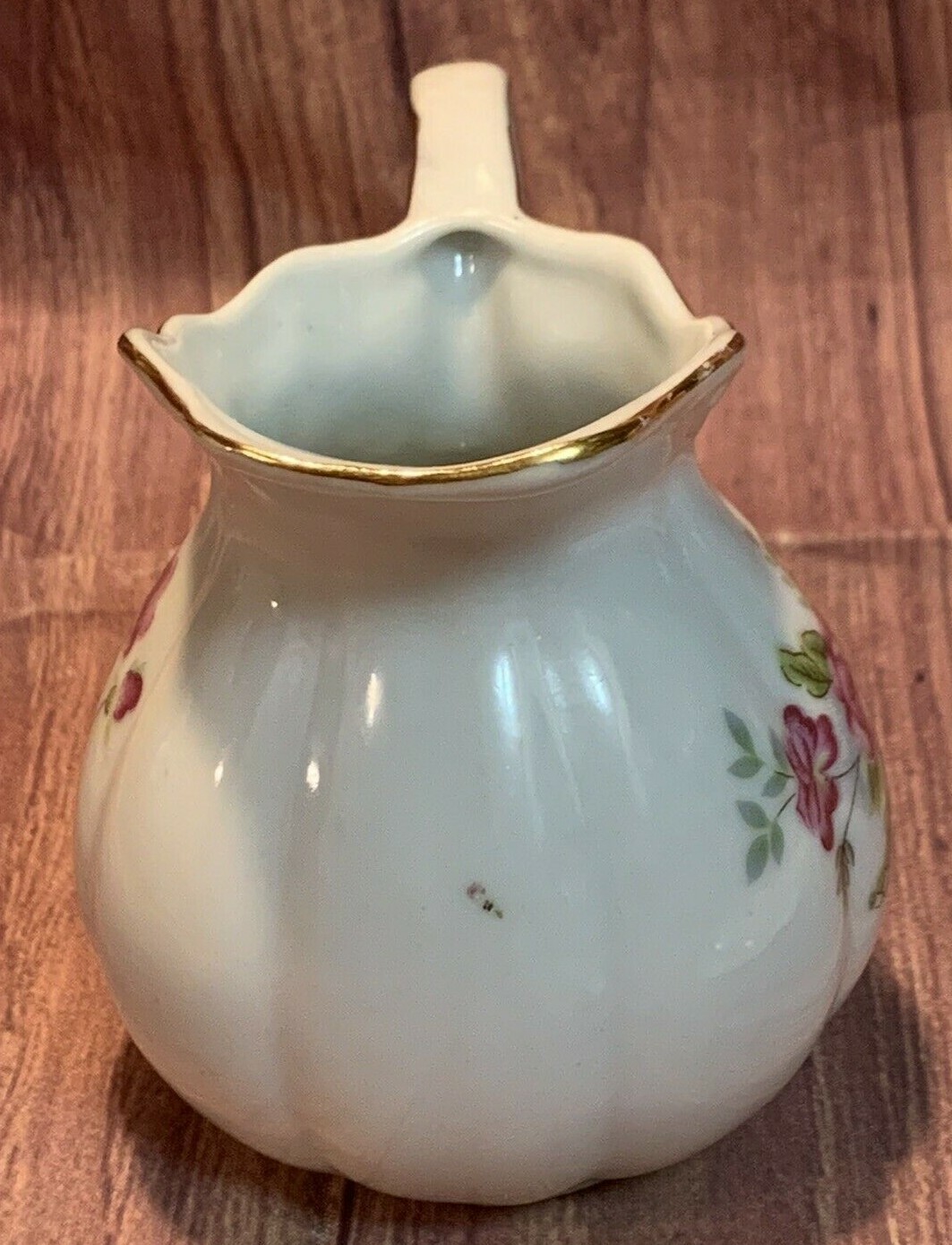 Diamond Fine China ~ Floral Creamer and Saucer Set ~ Japan *mini*