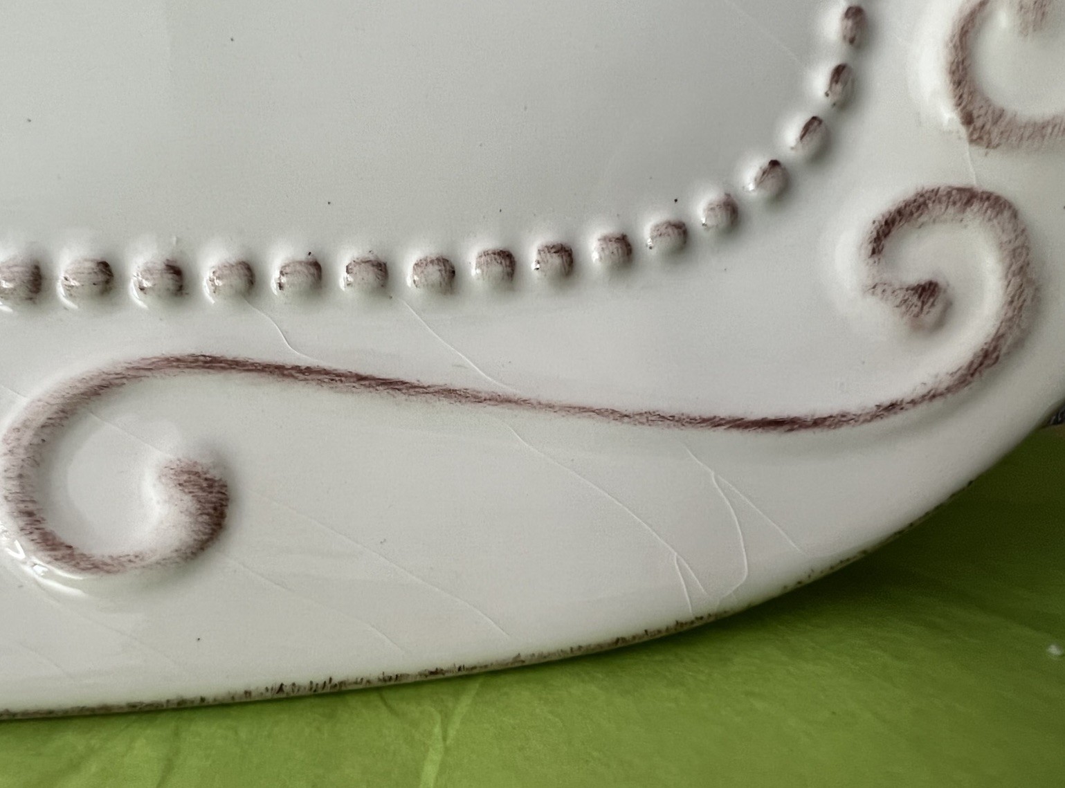 Vintage ANTIQUE ROOSTER By Jay Rooster Pattern Embossed Cream Platter Tray