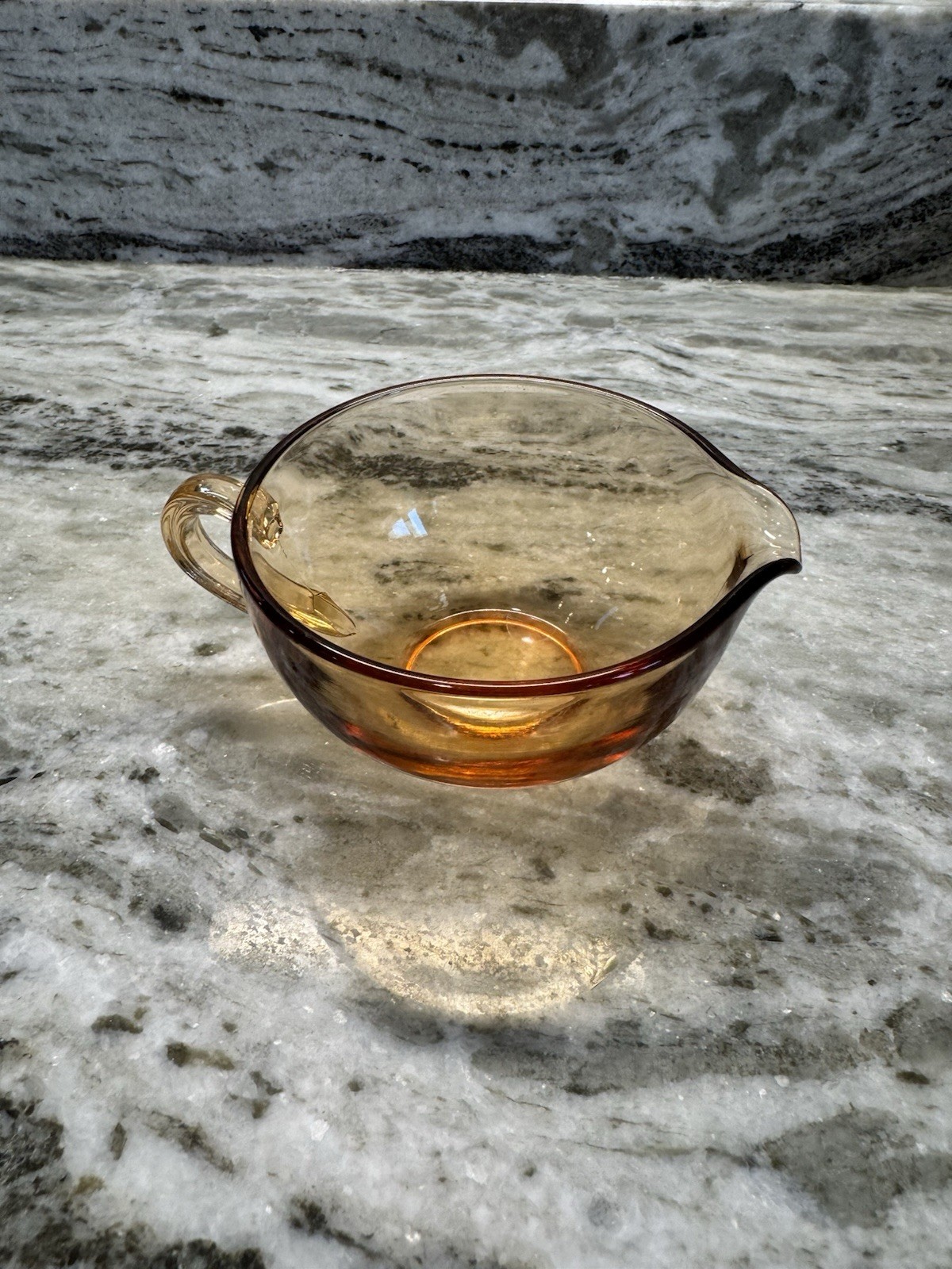 Vintage Amber Glass Creamer and Sugar Bowl Set – Mid-Century Depression Style
