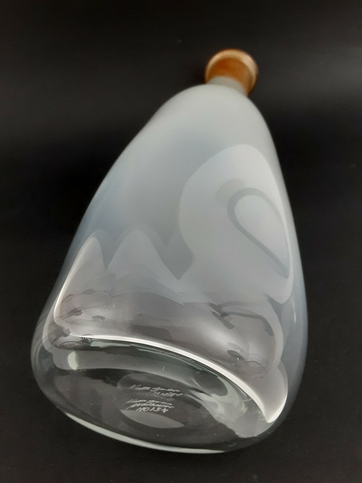 Kosta Boda Bertil Vallien “SPIRIT” Series Bottle Vase Pinched Sides – 12″ x 4″