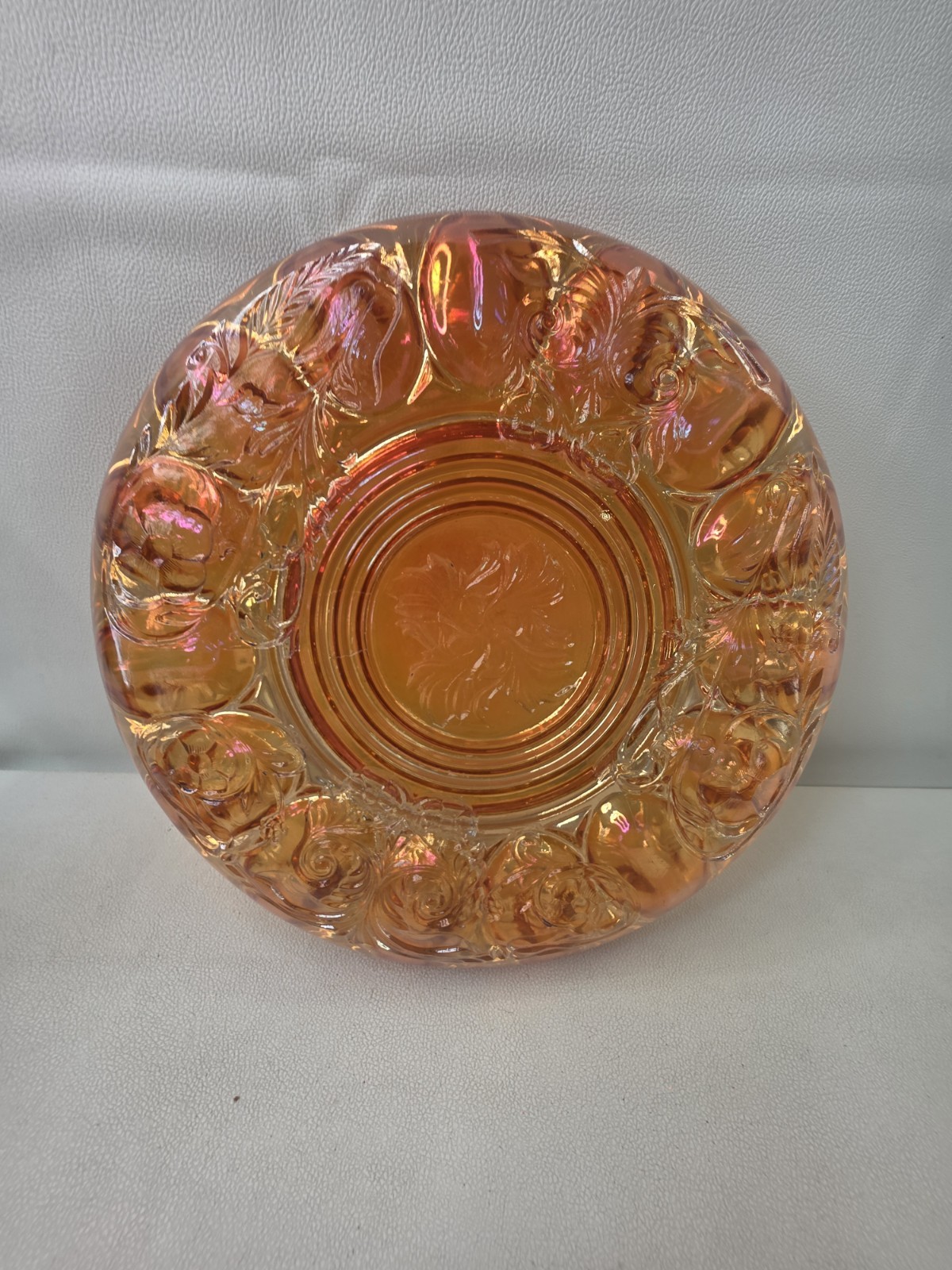 McKee Rock Crystal Marigold Carnival Glass Deviled Egg Plate 15 Well 11.5″