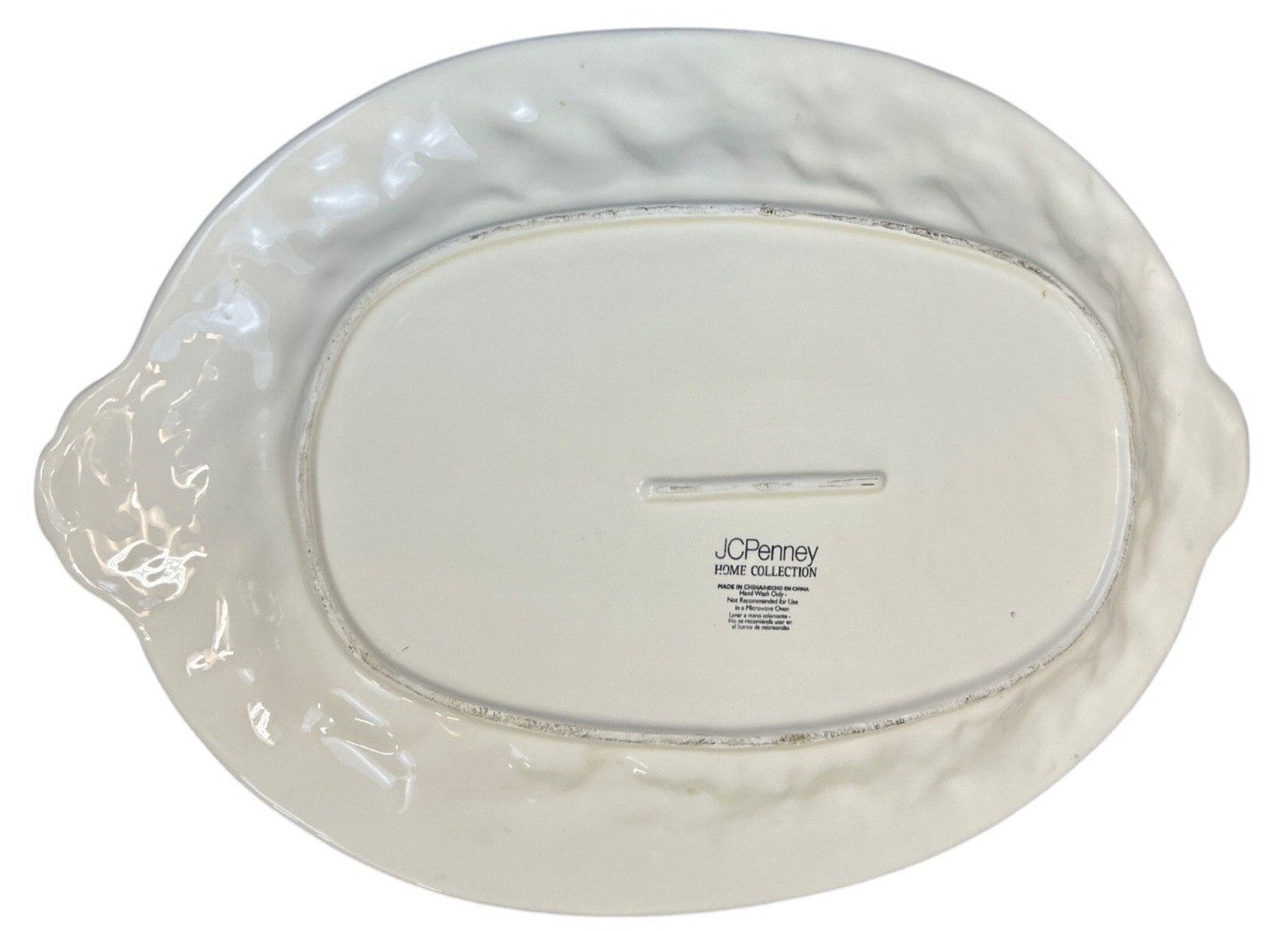 Vtg JC Penney Home Harvest Oval Serving Platter Ceramic Embossed Fruit Holiday