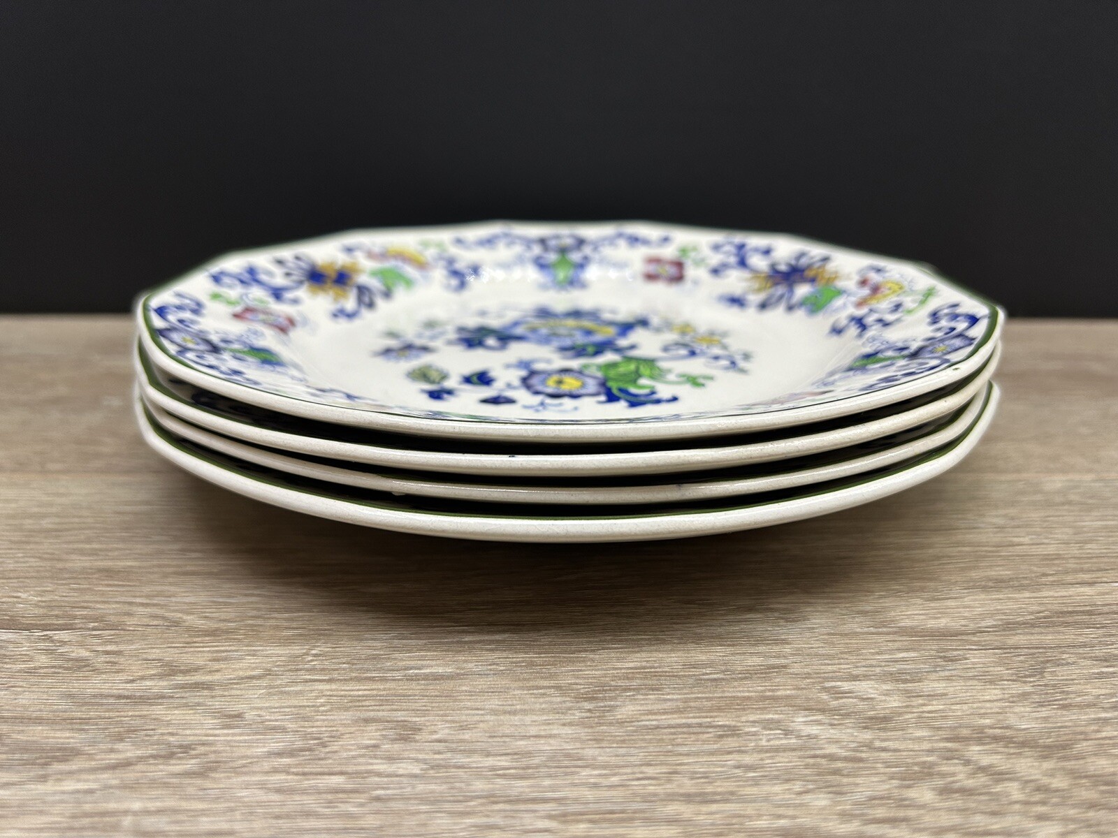 Vintage Doulton of Burslem Nankin Handpainted Dinner Plate Set Of 4 England