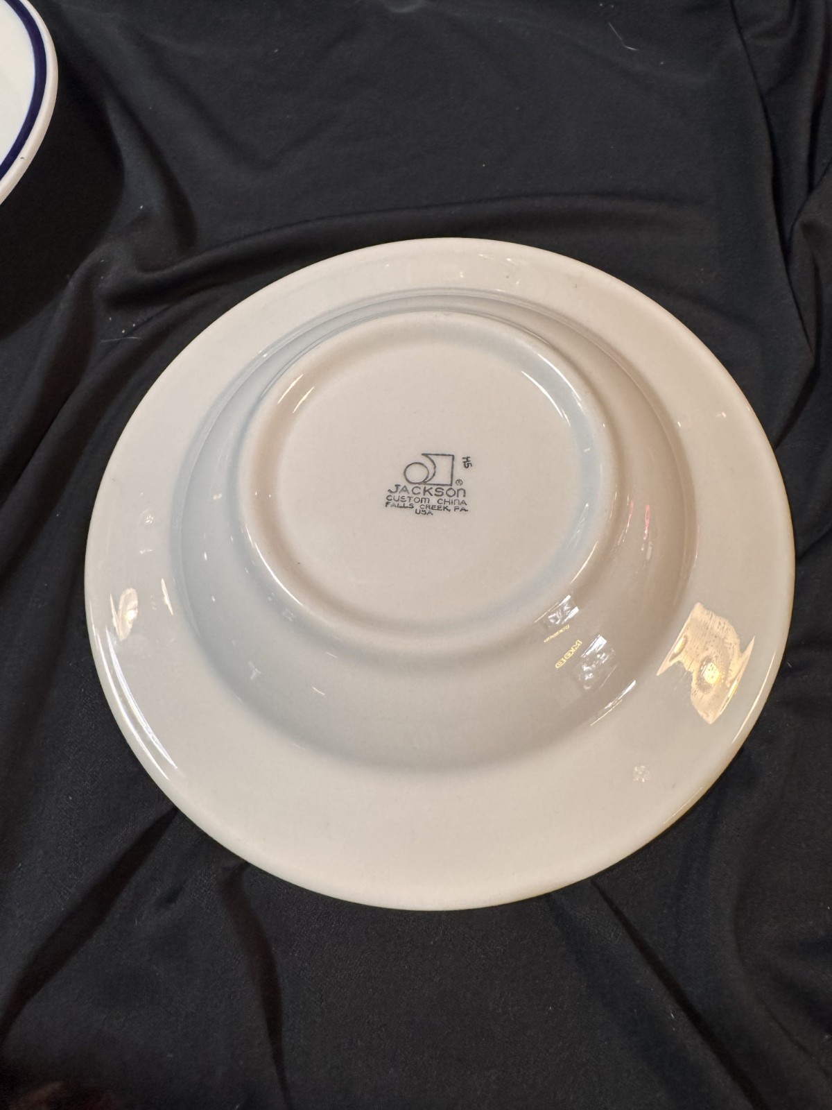4 Vtg US Navy Blue Anchor Jackson China Restaurant Ware 9″ Pasta Bowls Nautical