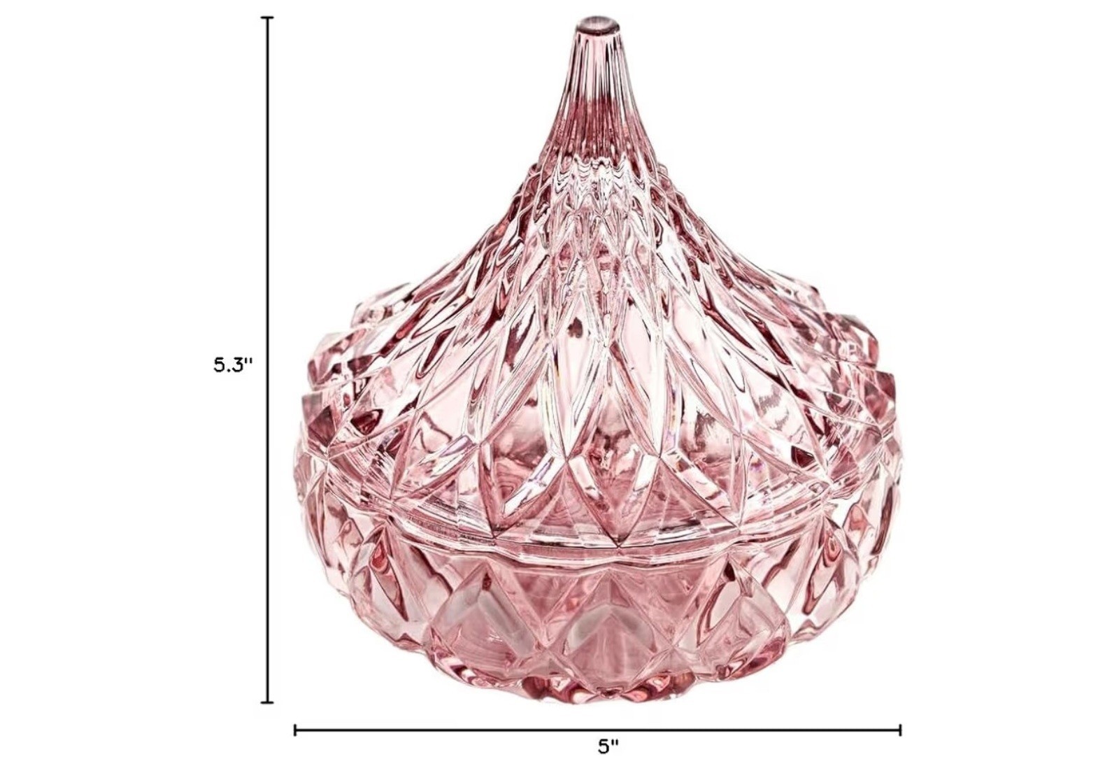 Hershey’s Kiss Pink Crystal Covered Candy Dish Godinger Pink/Blush *NIB*