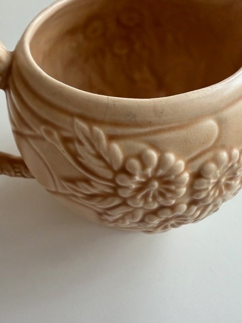 Arthur Wood Victory 30 Made In England Art Deco Pitcher Jug Beige Floral Vintage