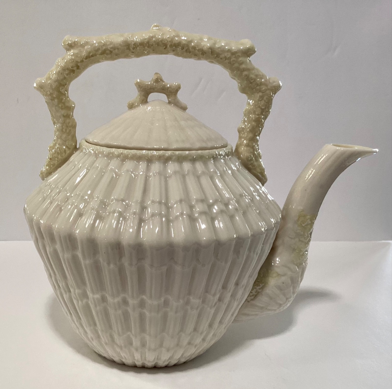 Rare Belleek Ireland Limpet Teapot Handled Nautical Shell Design 3rd Black Mark