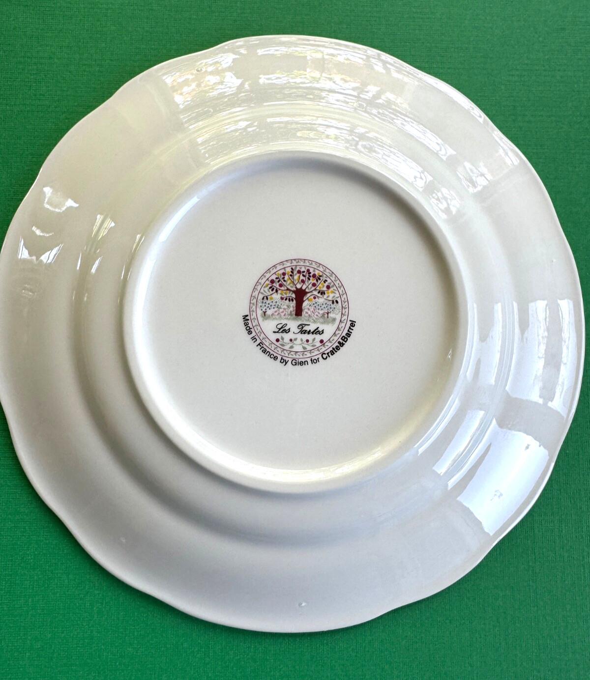 French Gien for Crate & Barrel “LES TARTES” Dessert Plates Abricot/Pomme/Cerise