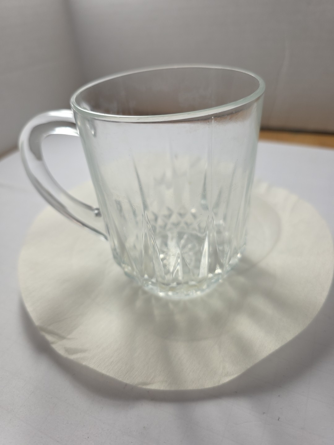ARCOROC MADE IN USA CLEAR STARBURST COFFEE TEA MUG CUPS CLEAR 8 oz