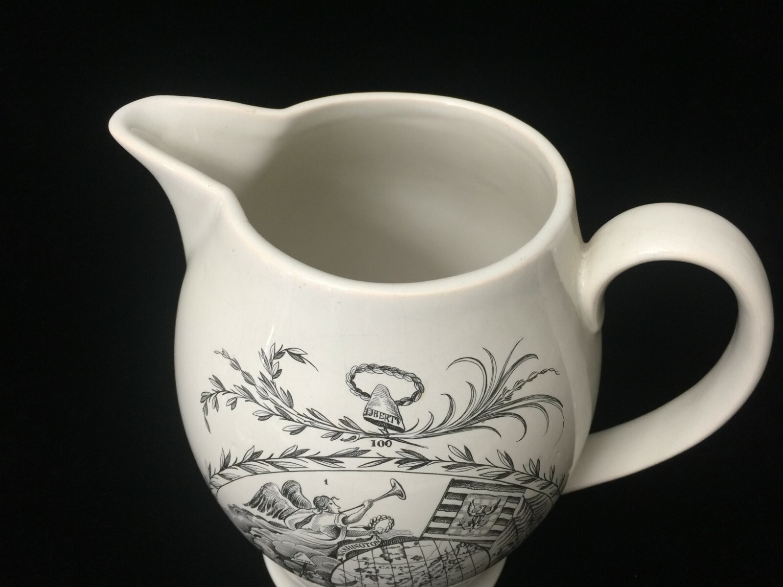 Made in 1976 by Mottahedeh to Commemorate the Bicentennial Liverpool Pitcher