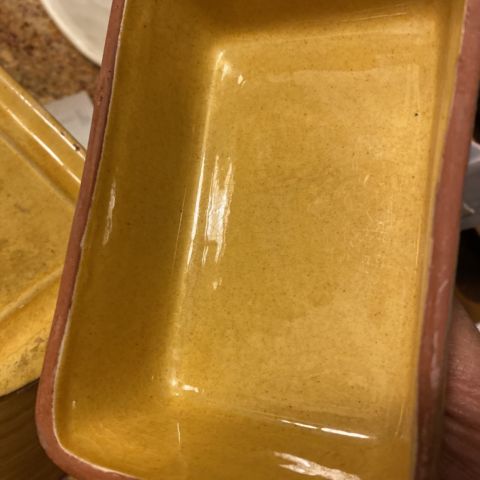 Pound BUTTER or CHEESE Heavy Red Clay Dish WITH LID Berries And Leaves Vintage