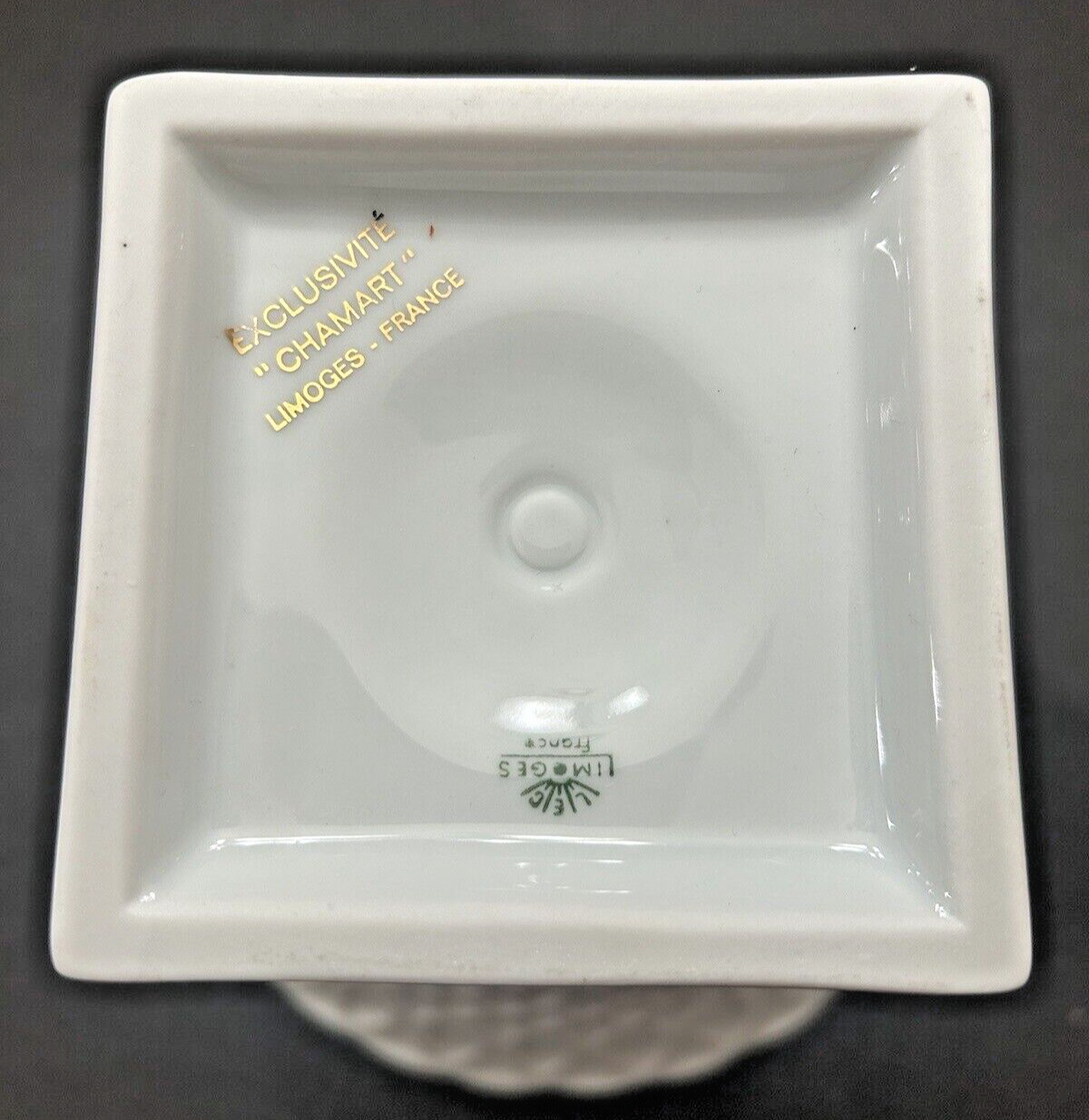 LEC-LeClair Limoges 9.5” Pedestal Bowl Centerpiece Chamart France Porcelain