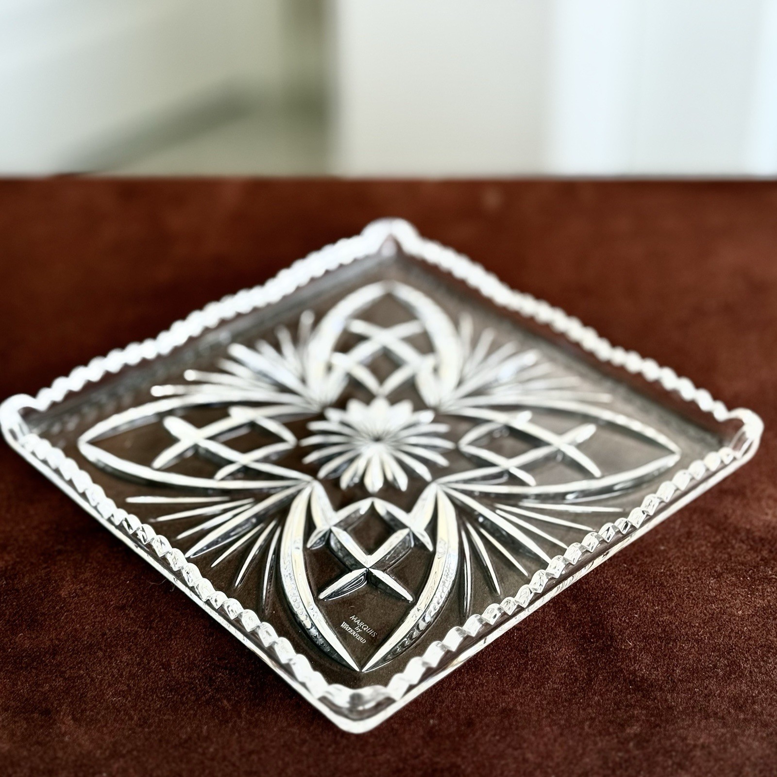 Waterford Marquis Lead Crystal Square Dish Newberry Serving Tray 7.75” in Box