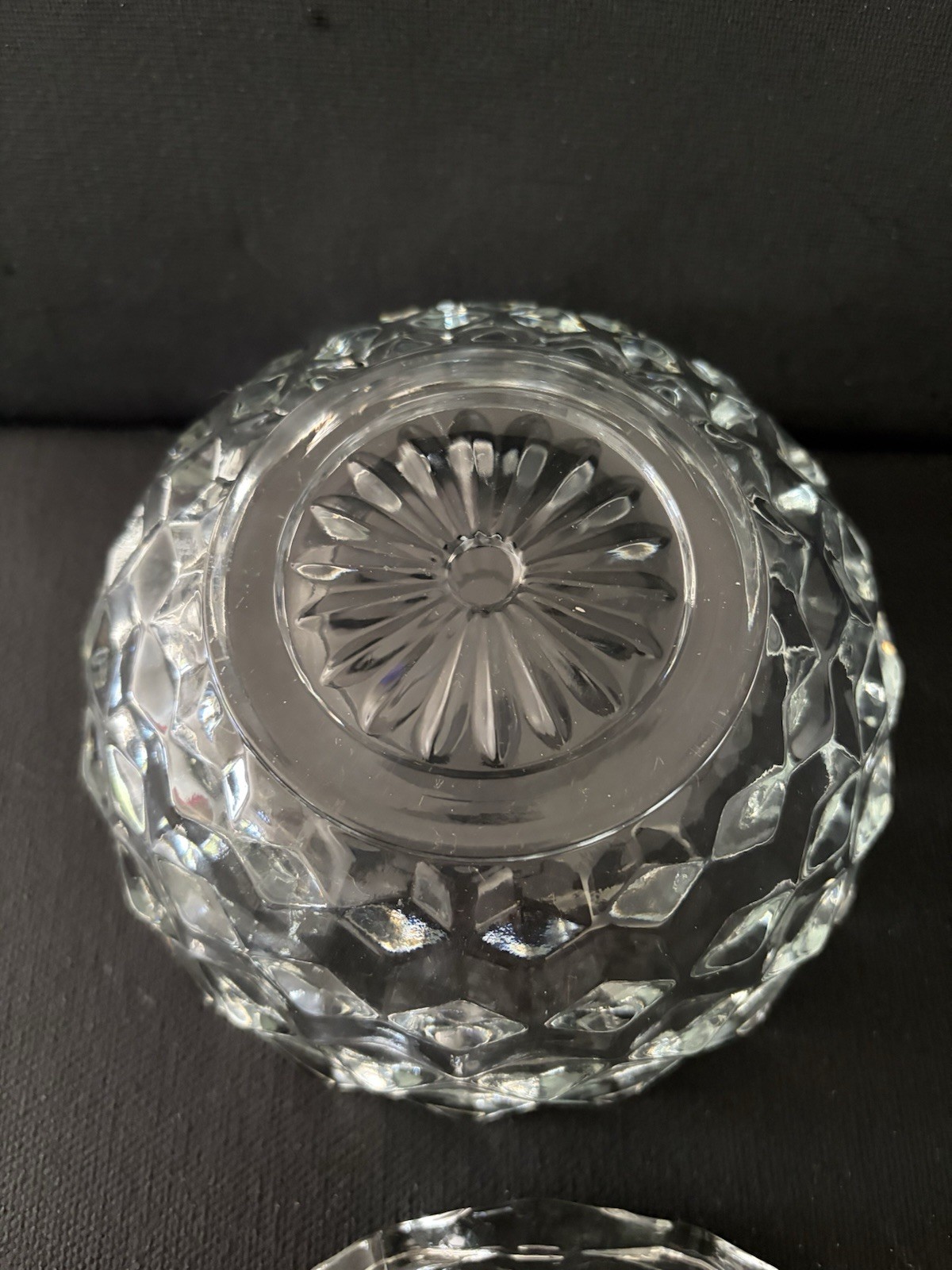 Fostoria Vintage American Covered Candy Dish With Lid Clear Cubist Glass