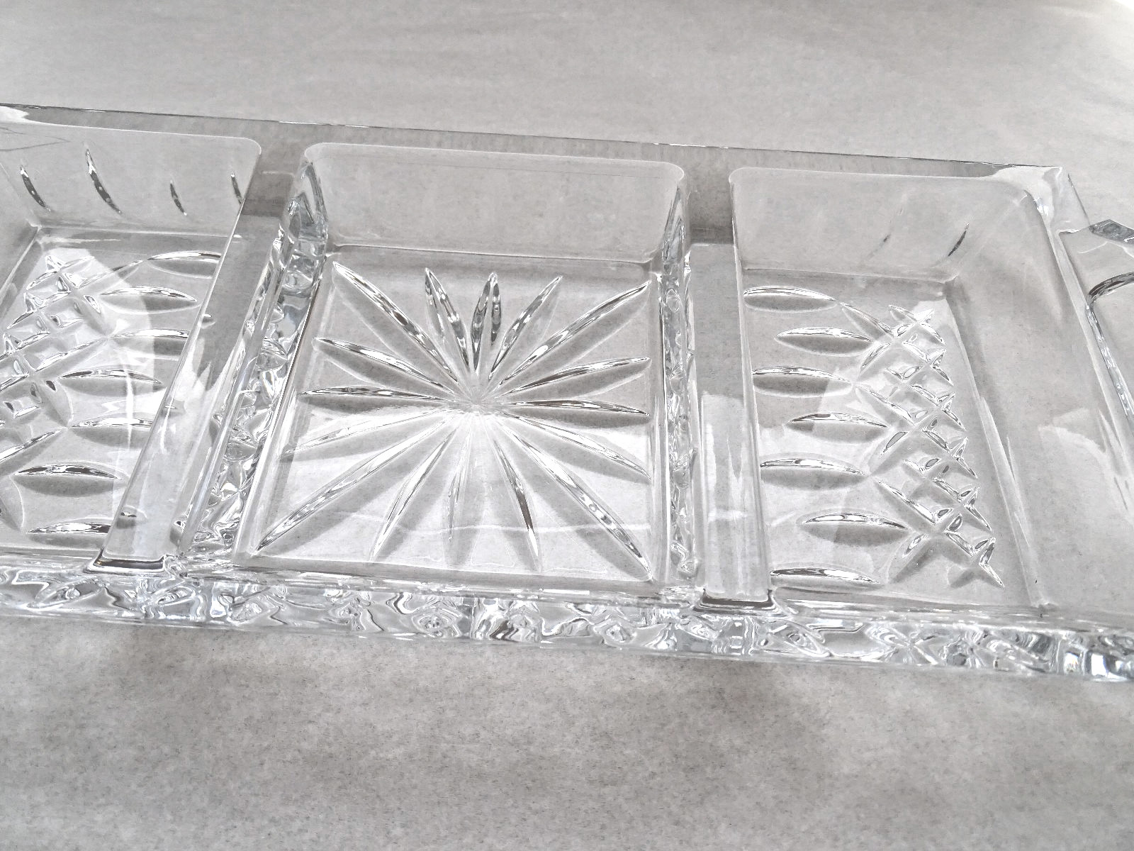 Waterford Crystal Lismore 3-Part Serving Dish / Free Shipping
