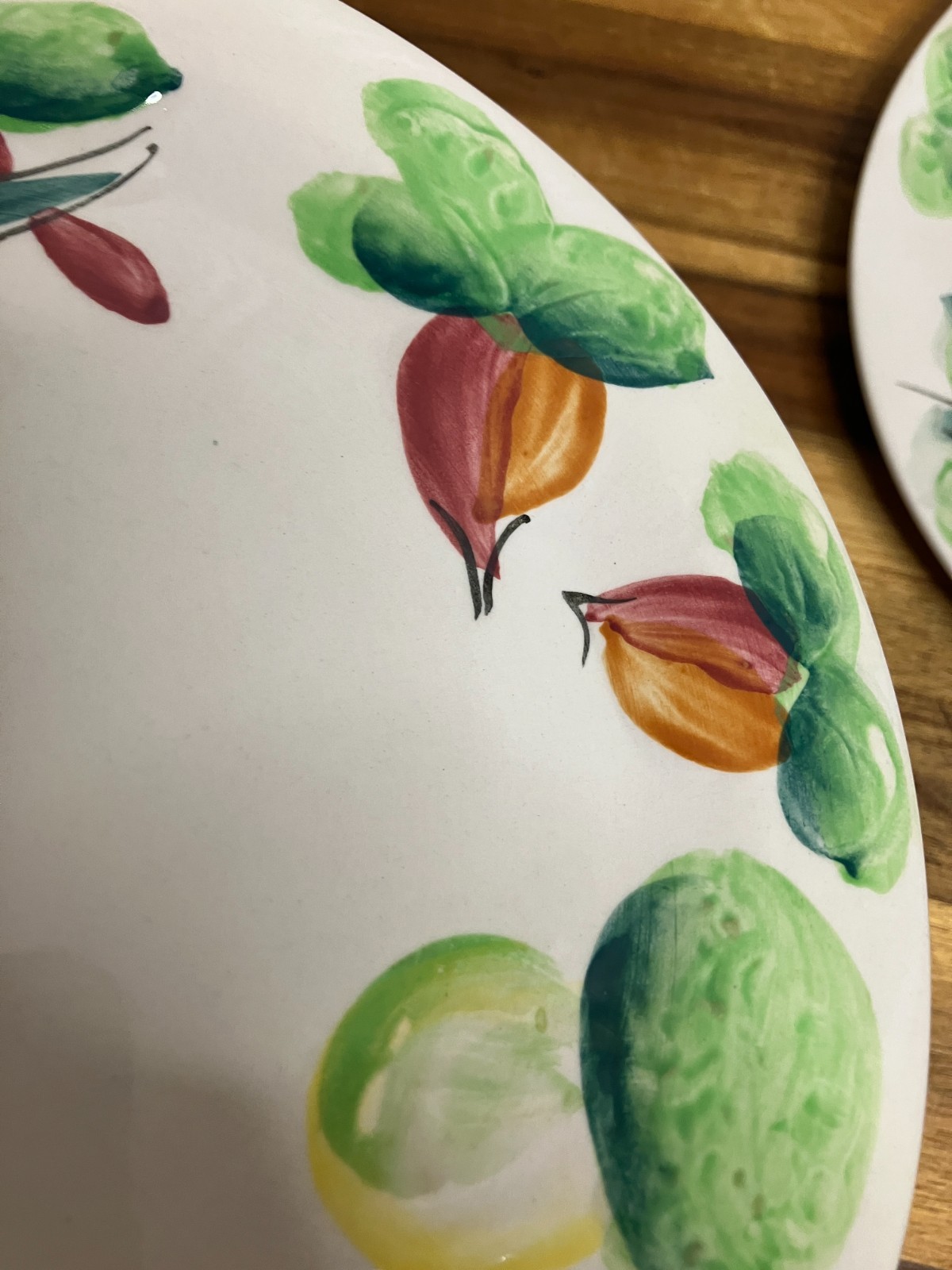 Vintage Nasco Del Coronado Salad Plates Set of 2 1950s Hand Painted Vegetables