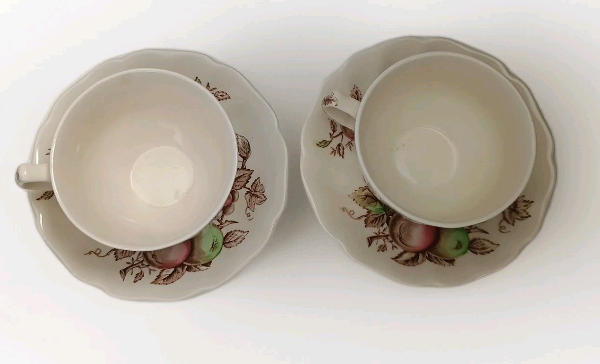 2 Tea Cups & Saucers By Johnson Bros England Harvest Time