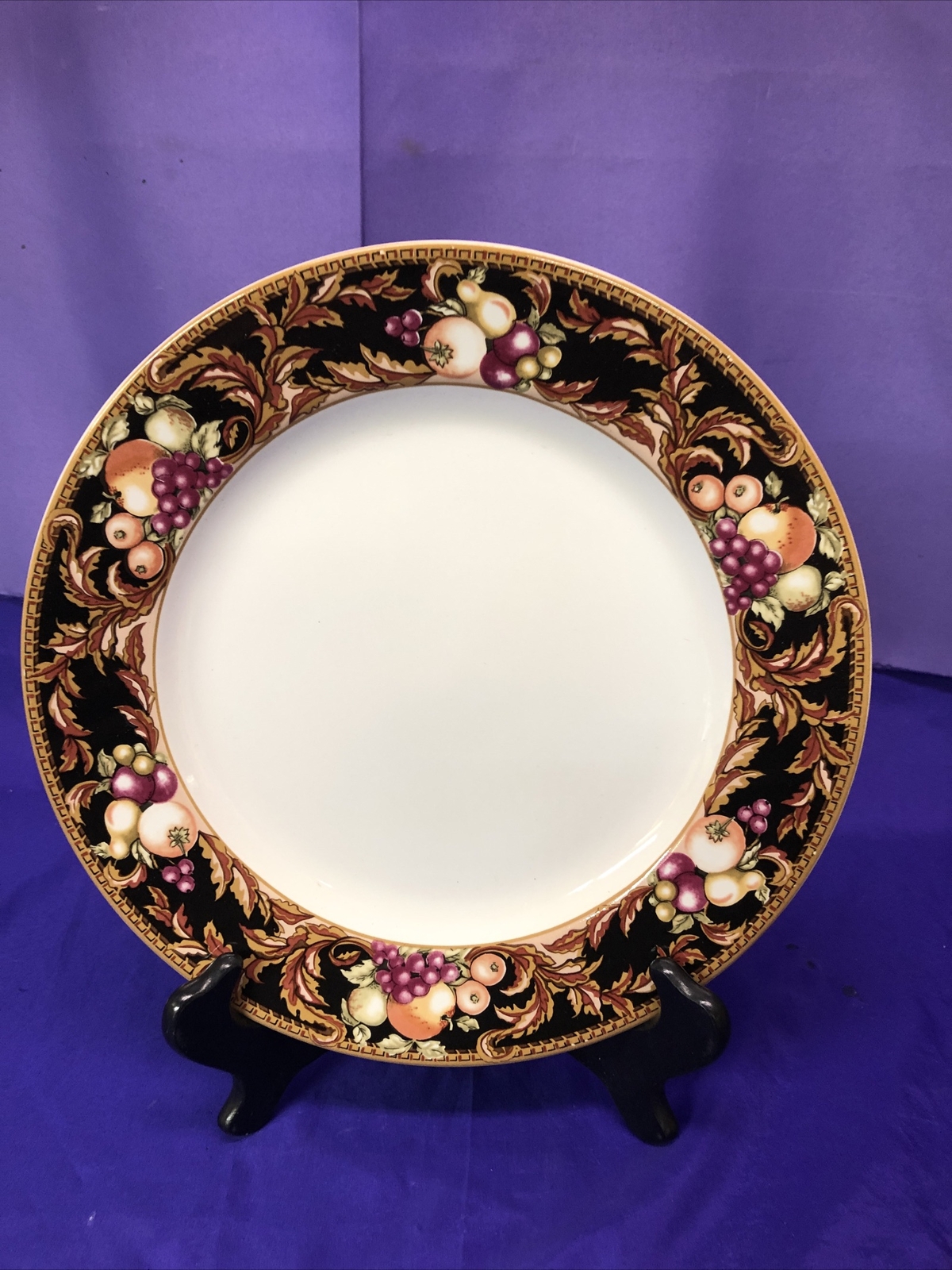 Vintage 1992 Avalon by Vitromaster Dinner Plate Fruit Rim Border China Stoneware