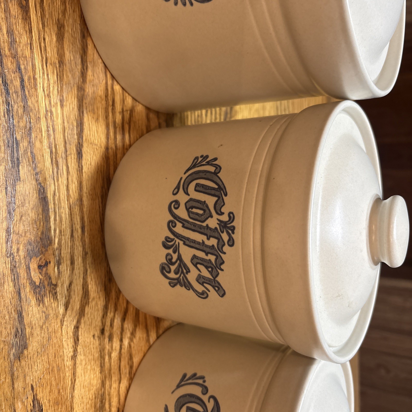 Set of 4 Vintage Pfaltzgraff Yorktowne Flour, Sugar, Coffee, Tea Canisters CC