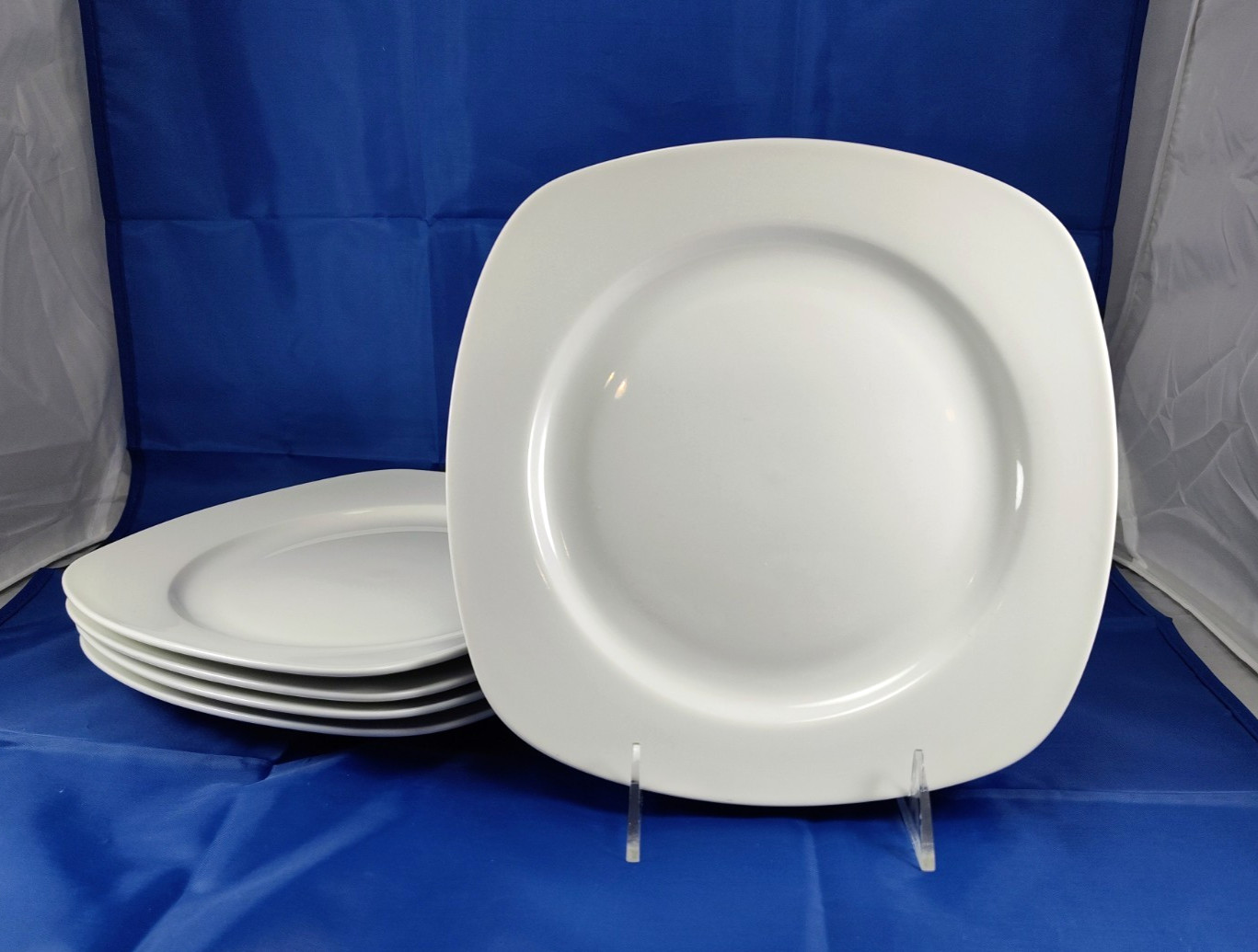 Royal Worcester Neo-Classic White Square Salad Plates 9″ ~Set of 5~ England