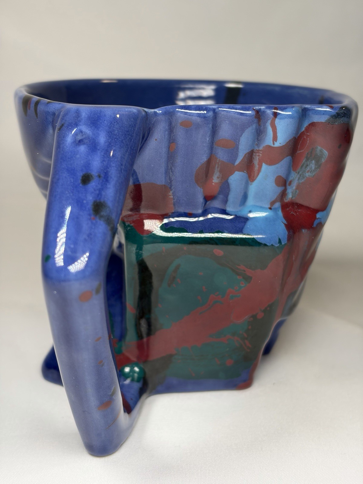 RARE CHARLES NALLE Studio Art Pottery Mug ABSTRACT Contemporary Splatter Multi