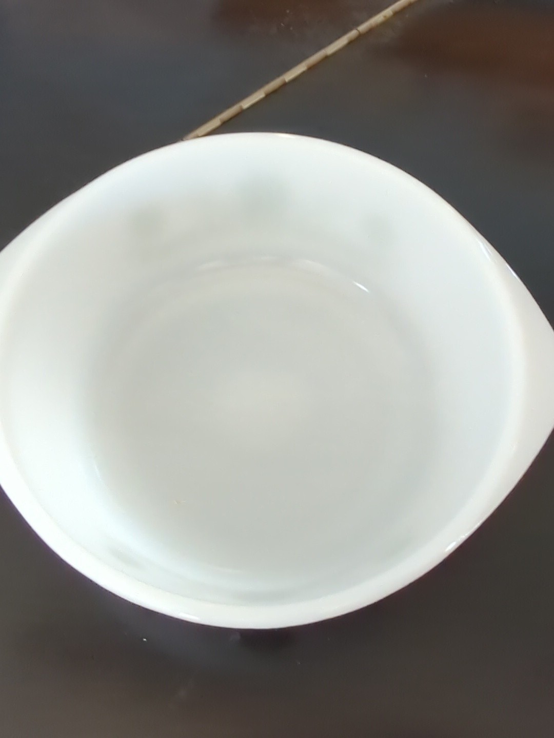 vintage GLASBAKE #J514 2-QUART ROUND CASSEROLE Green Primrose Dream 9″ diameter