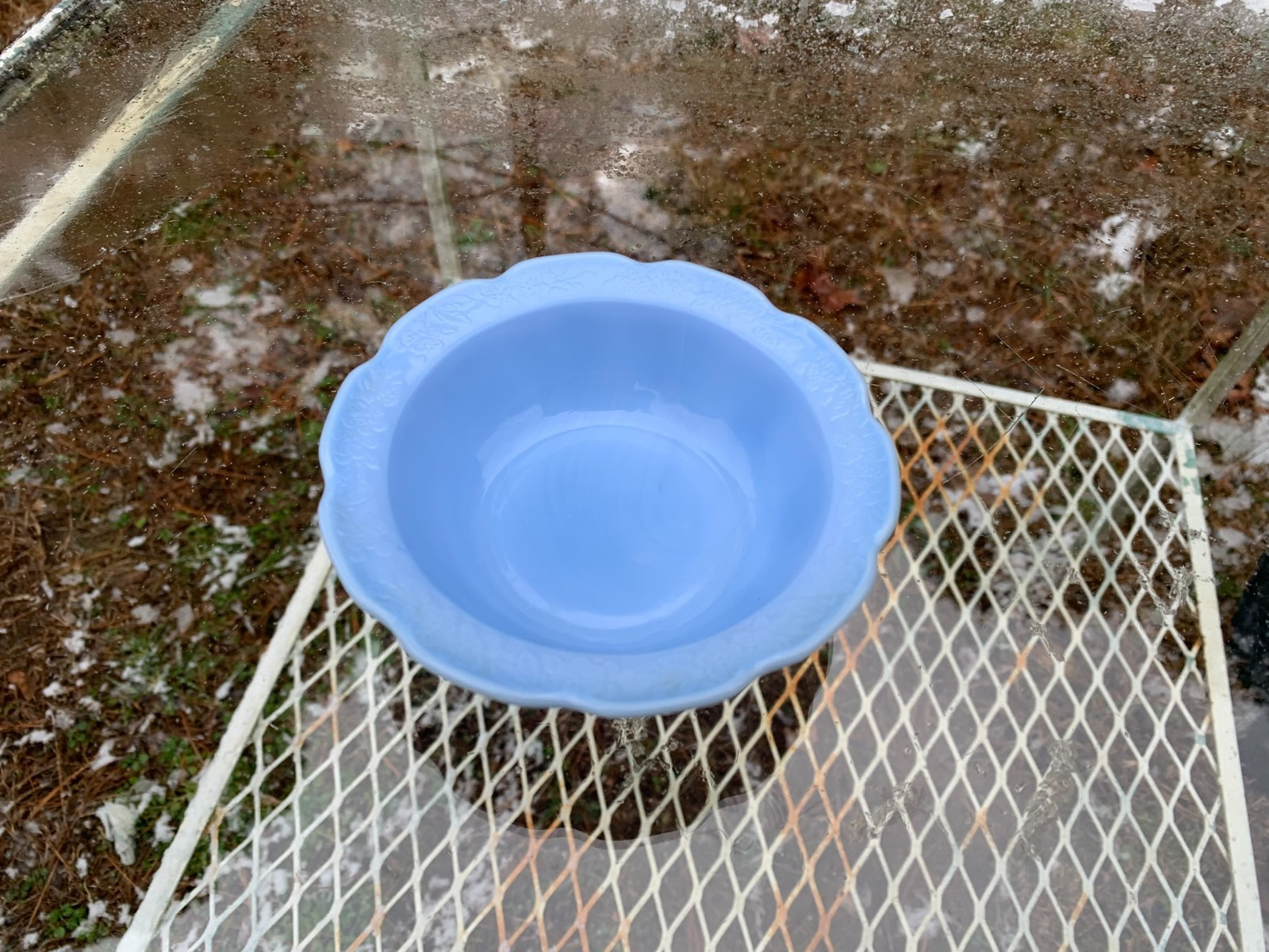 Cherry Blossom 4.75″ Bowl Delphite Blue Jeannette Glass 1930-39 Depression Glass