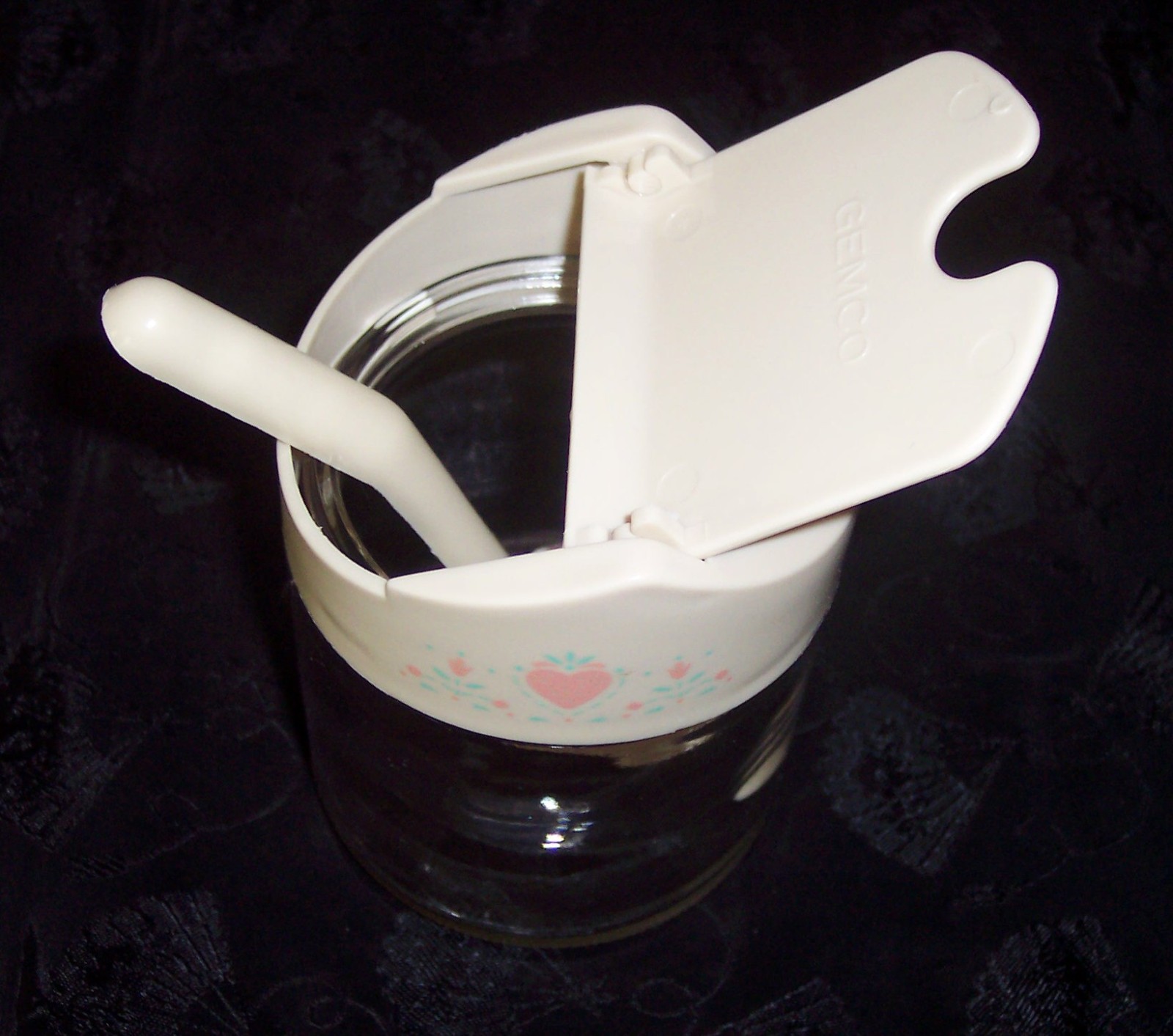Corelle FOREVER YOURS Sugar Honey Jam Condiment Holder with Spoon Hearts