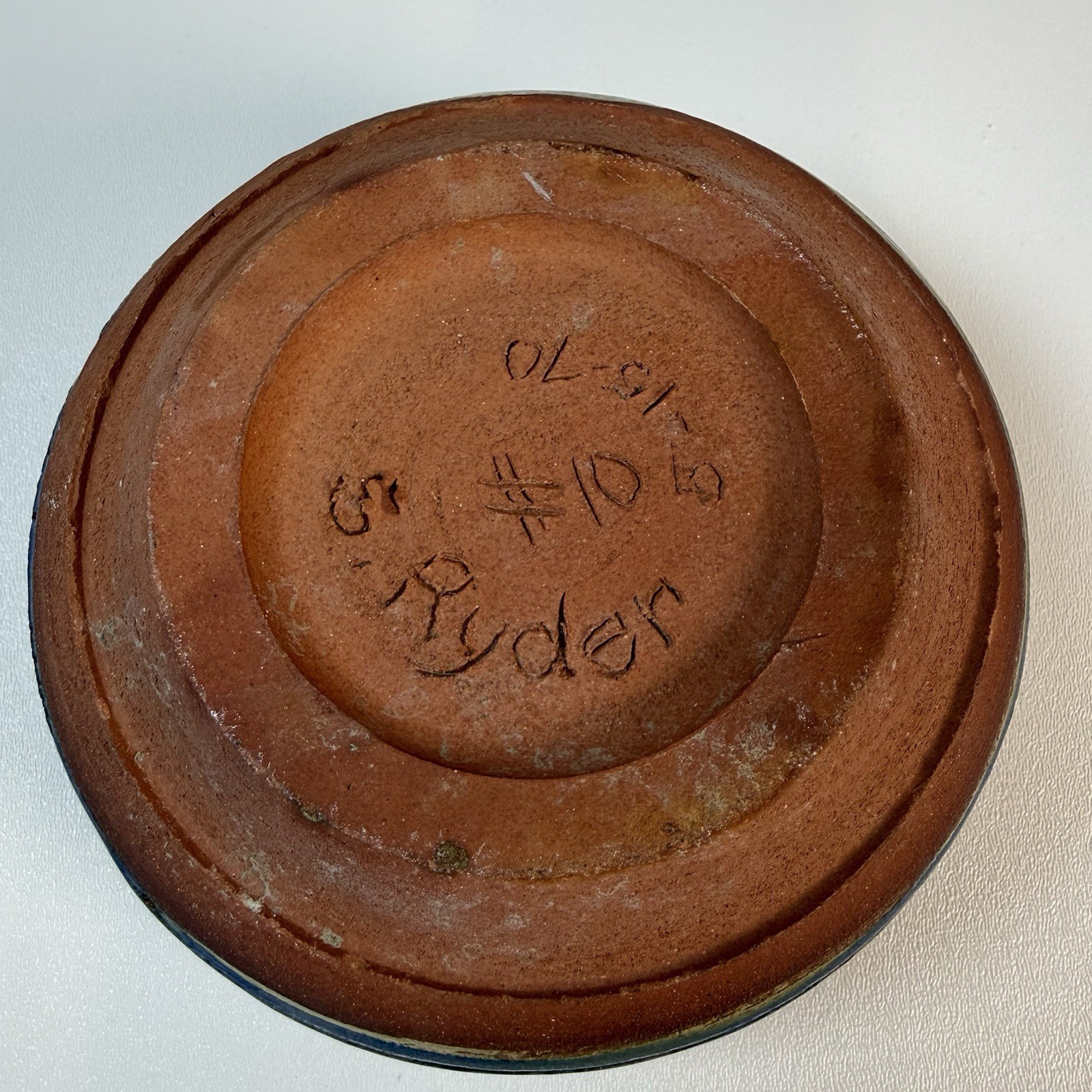Vintage Signed Studio Pottery Bowl S. Ryder Dated 1970 Hand Thrown Stoneware
