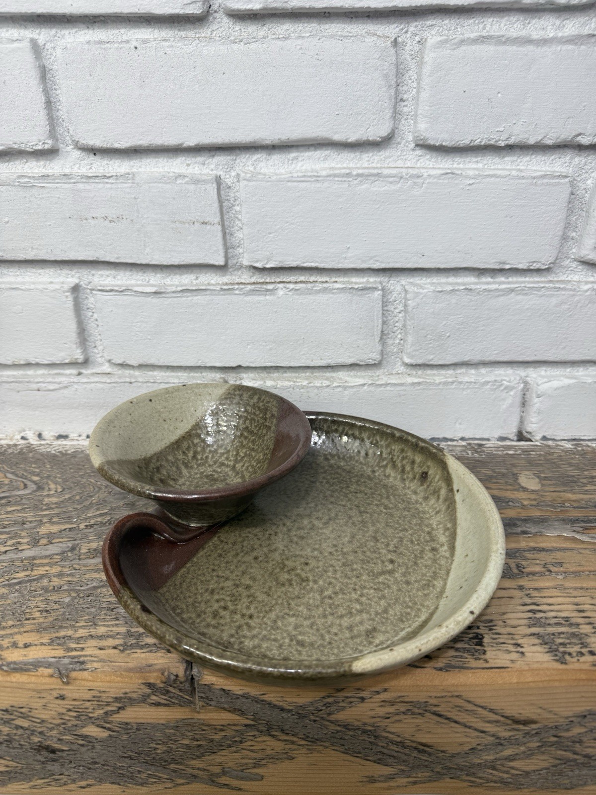 Seagrove Pottery North Carolina Stoneware Chip Dip Plate Platter