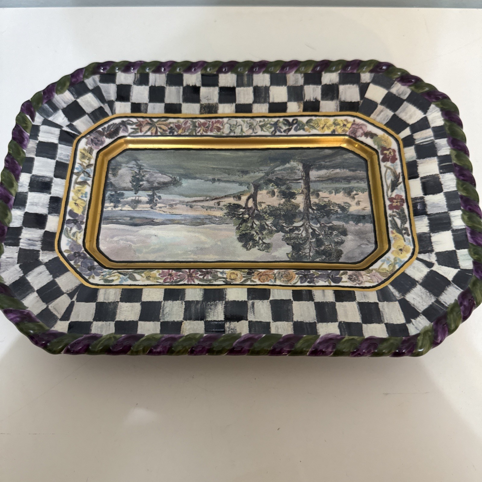 AUTHENTIC MACKENZIE CHILDS VICTORIA AND RICHARD MACLACHLAN 10-1/2″x7-1/4″ RARE