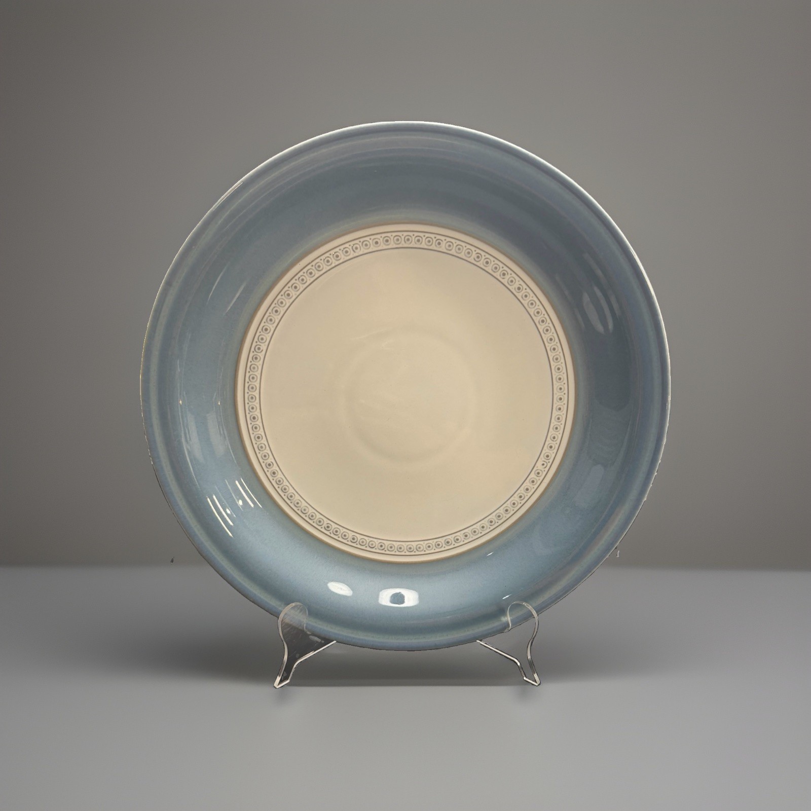 Denby Langley Castile 12″ Round Platter Chop Plate Stoneware Blue White England