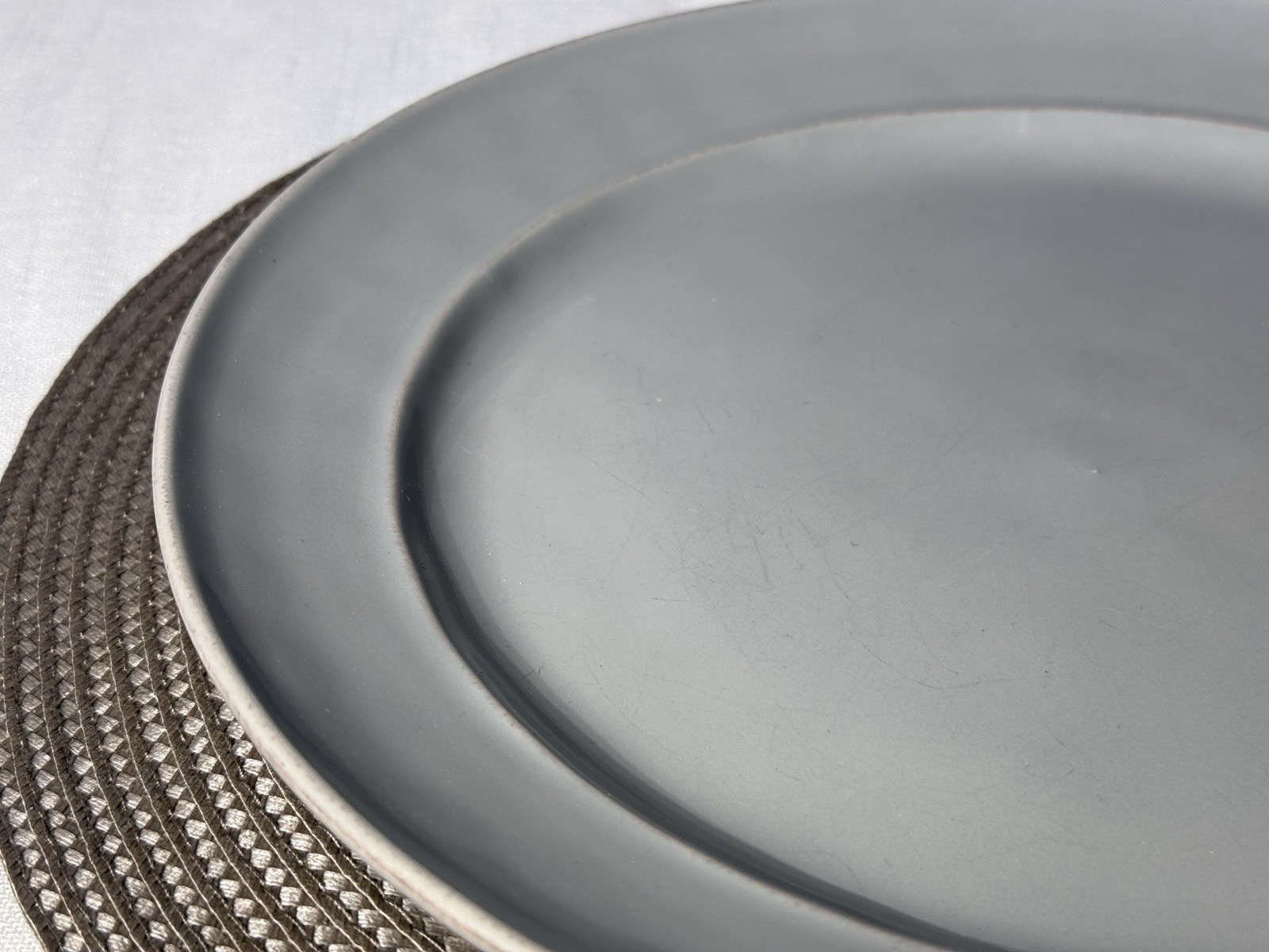 Pottery Barn Cambria Gray Stoneware Set 3 Dinner Plates Lunch/salad Plate + Mugs