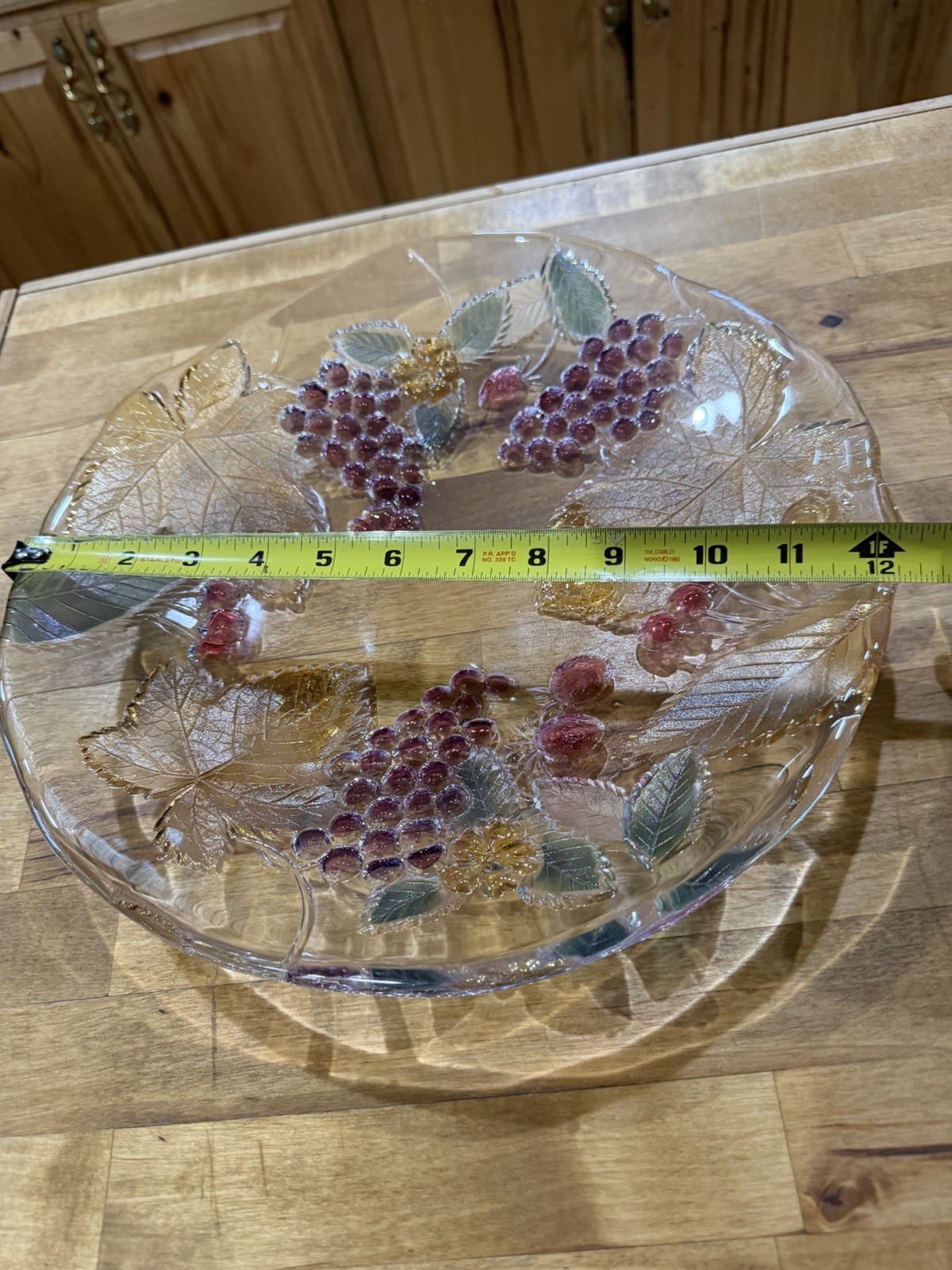 Mikasa Savoir Vice Crystal Fruit Platter Grapes And Leaves