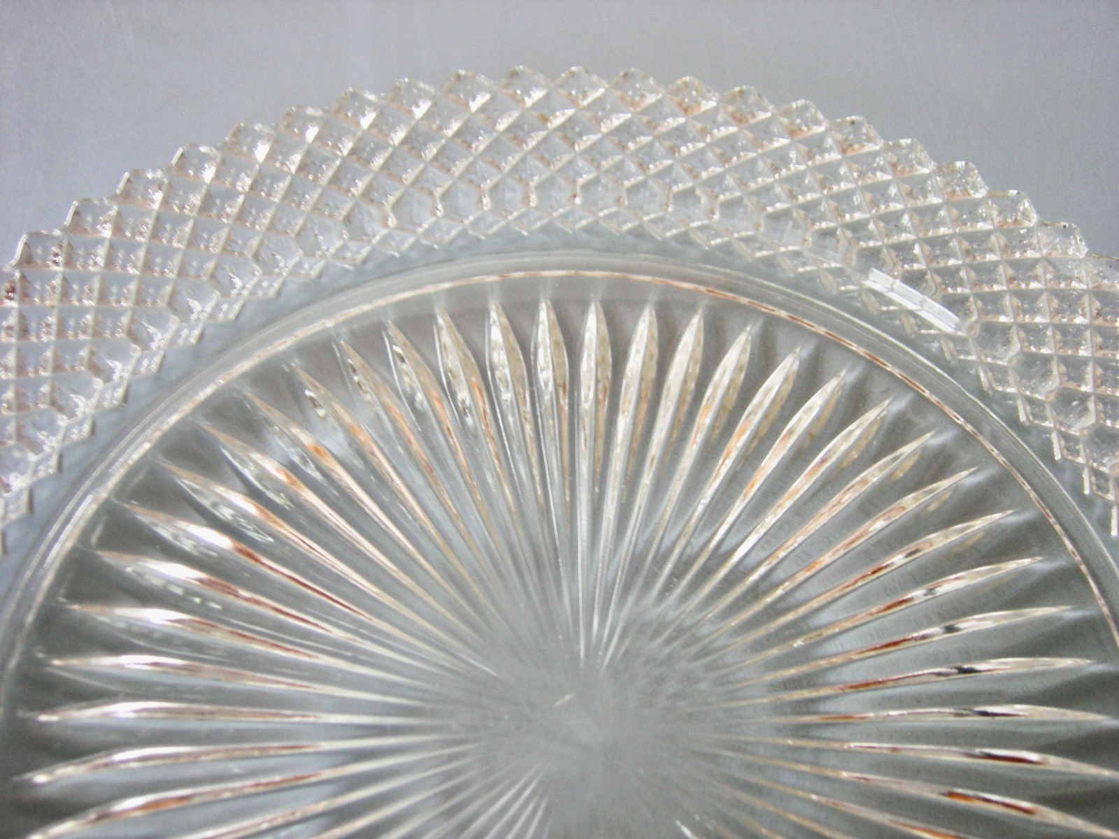 Anchor Hocking Glass MISS AMERICA Crystal Dinner Plate-10 1/4″ – EXC