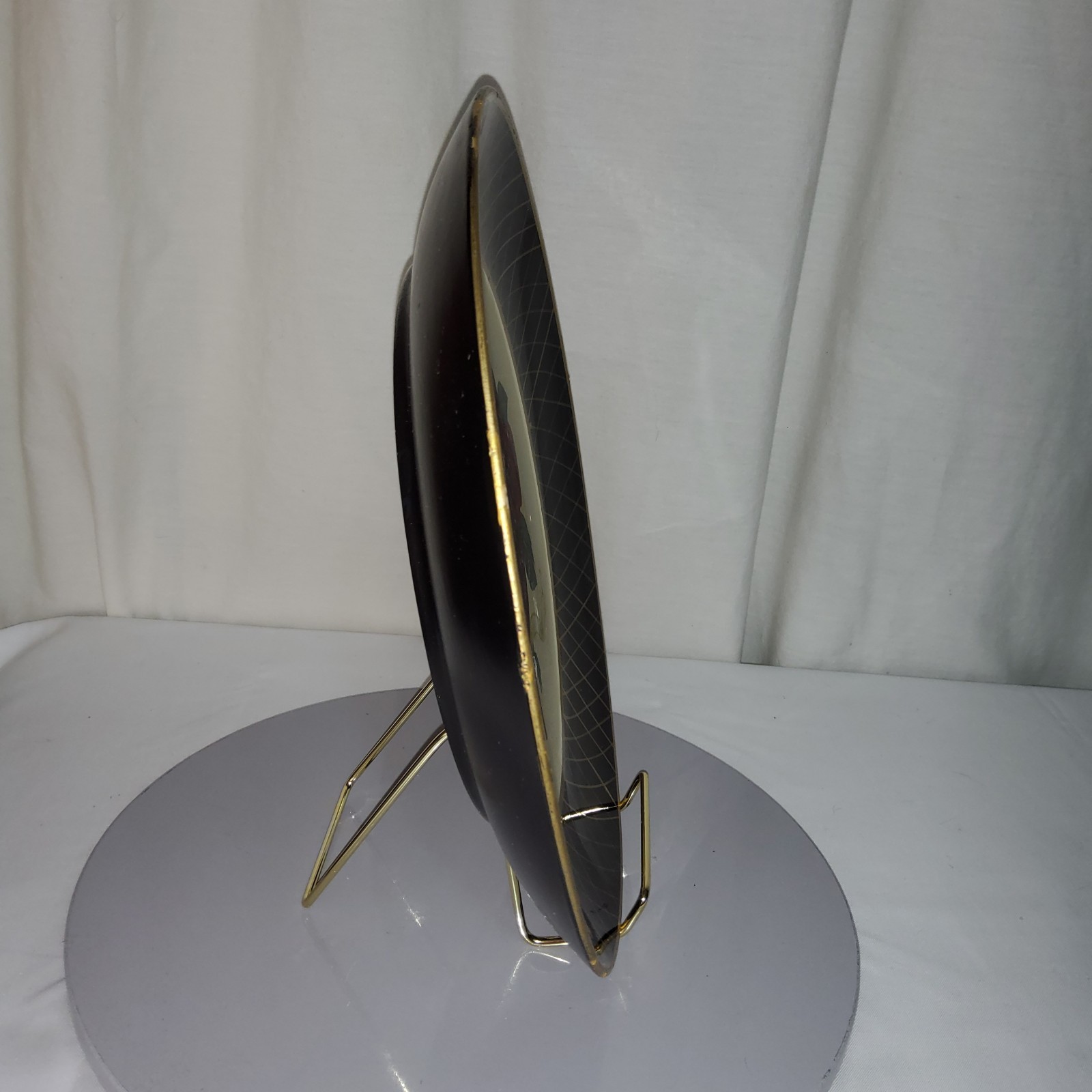 Raymond Waites Black & Gold Bordered Berry Plates Collection Set of 2 Vintage