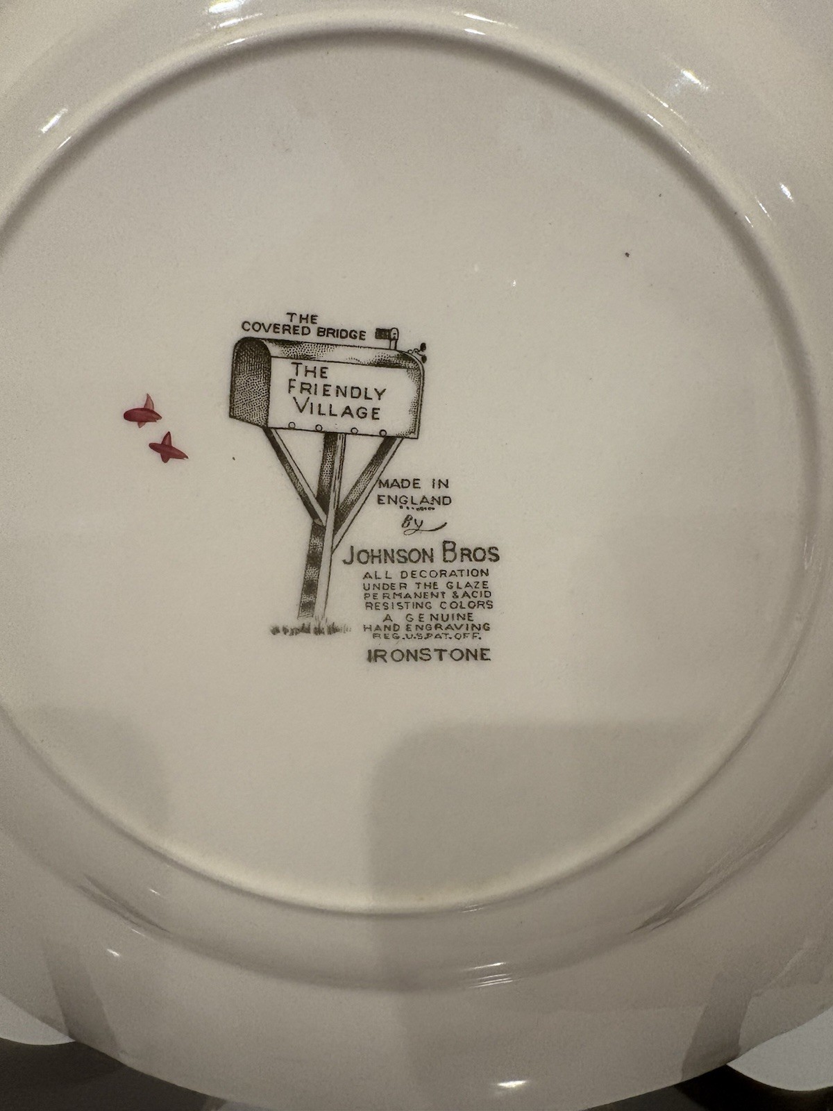 Johnson Bros Friendly Village Covered Bridge Dinner Plate England