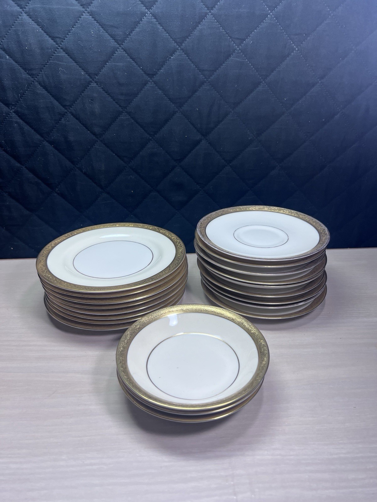 Theodore Haviland New York USA Madison Salad Plates Gold Trim Vlntage Lot of 20
