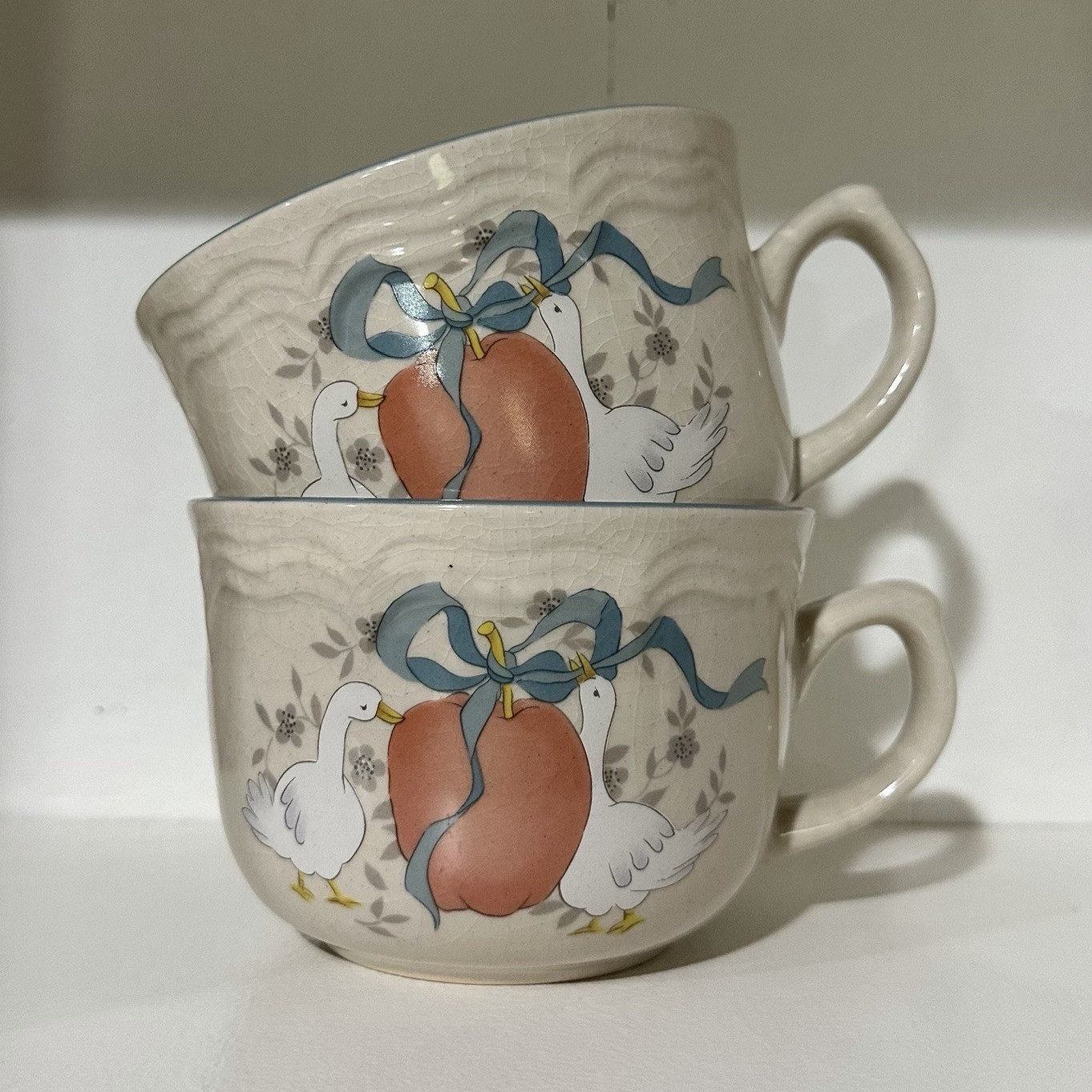 Set of 2 international stoneware marmalade breakfast mugs